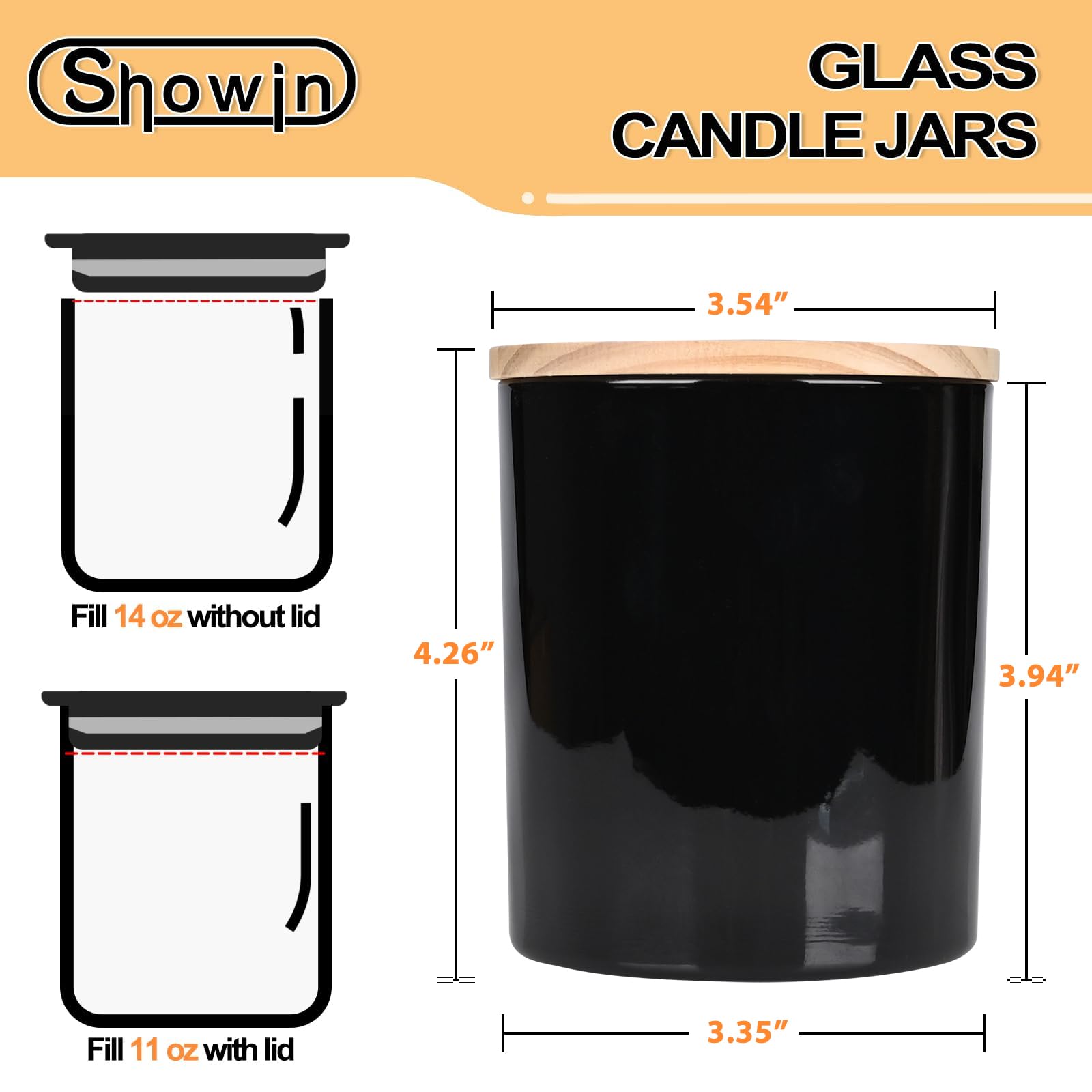 Thick Candle Jars for Making Candles 12 Pcs (12 Count)