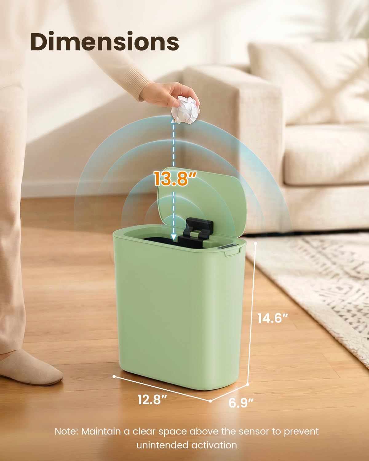 5 Gallon Automatic Bathroom Trash Can with Lid