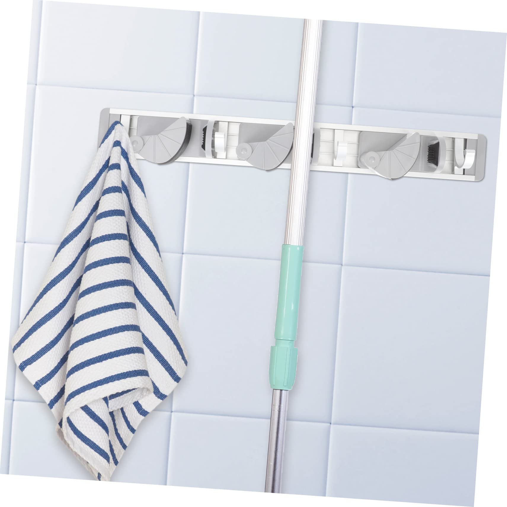 Aluminum Mop Hook Broom Organizer Wall Mount Broom Gripper for Garden Kitchen