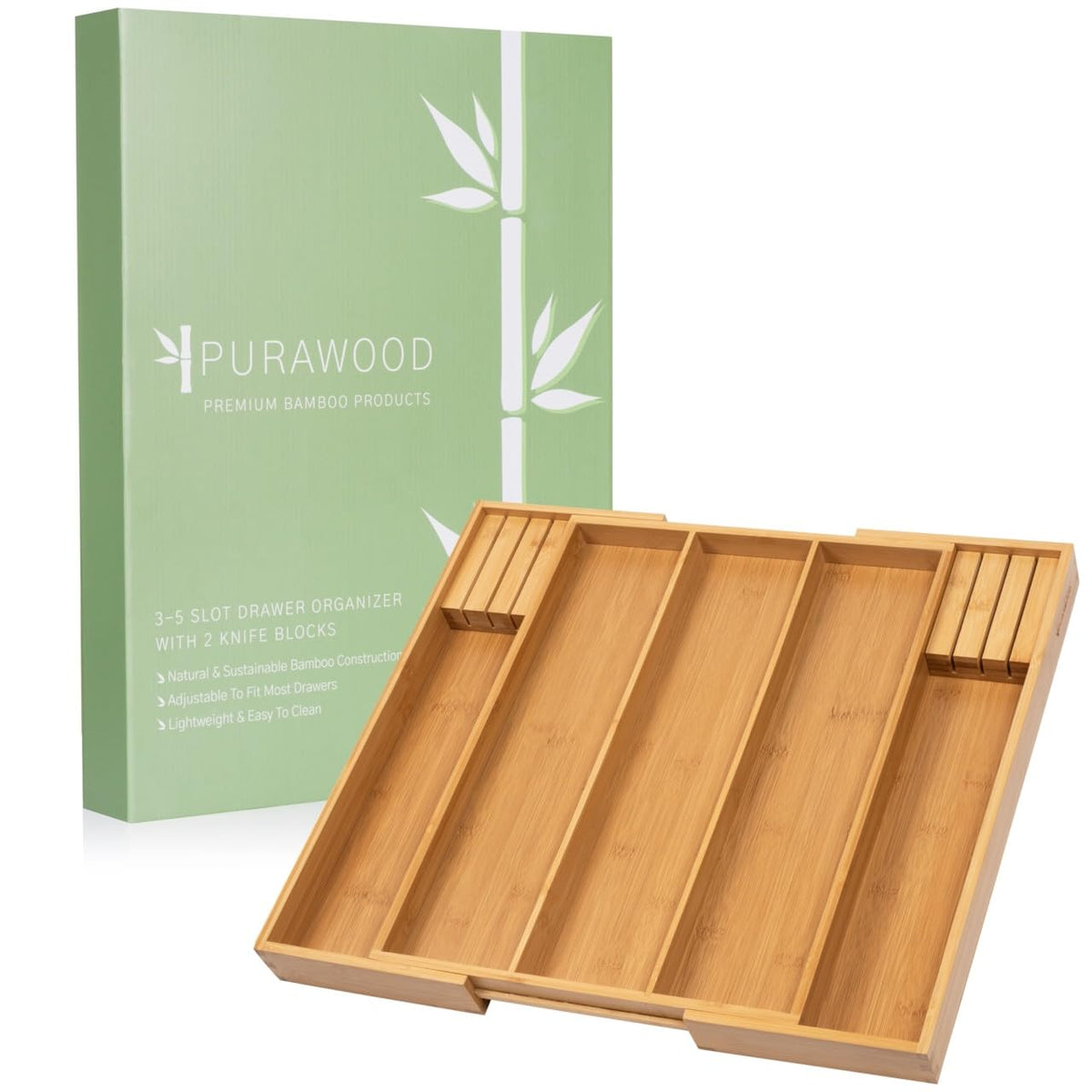 Kitchen Drawer Organizer with Knife Blocks