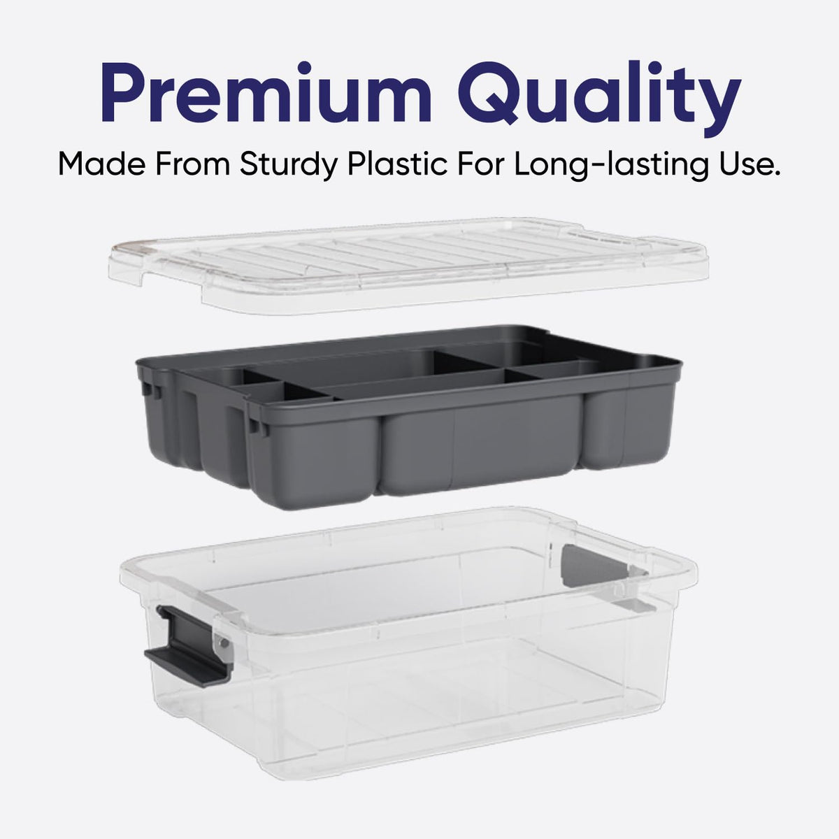 Storage Container Organizing Tray for Superio Bin or Drawer Plastic Organize Sewing (3 Count)
