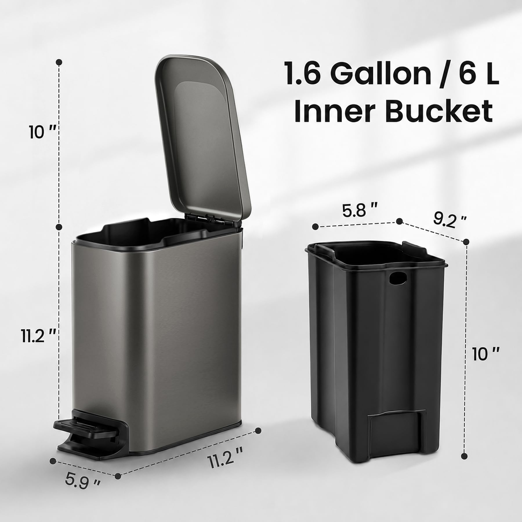 Small Bathroom Trash Can with Lid