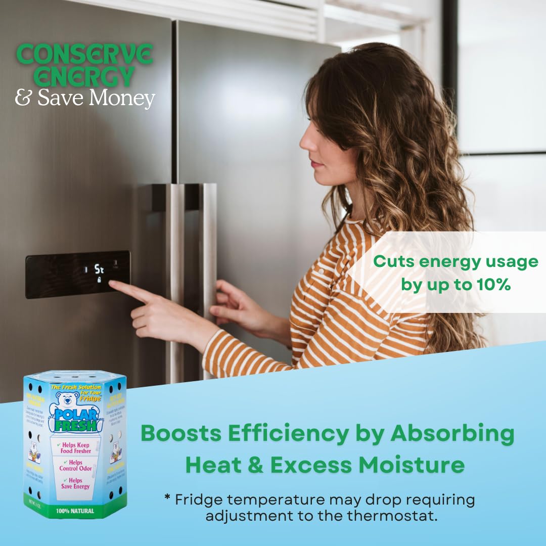 All-in-1 Refrigerator Deodorizer & Produce Saver by Polar Fresh 3 Pack – Fridge Odor Eliminator, Ethylene Gas Absorber, Fridge Moisture Absorber & Efficiency Booster; Surpasses Baking Soda & Charcoal (3 Count)