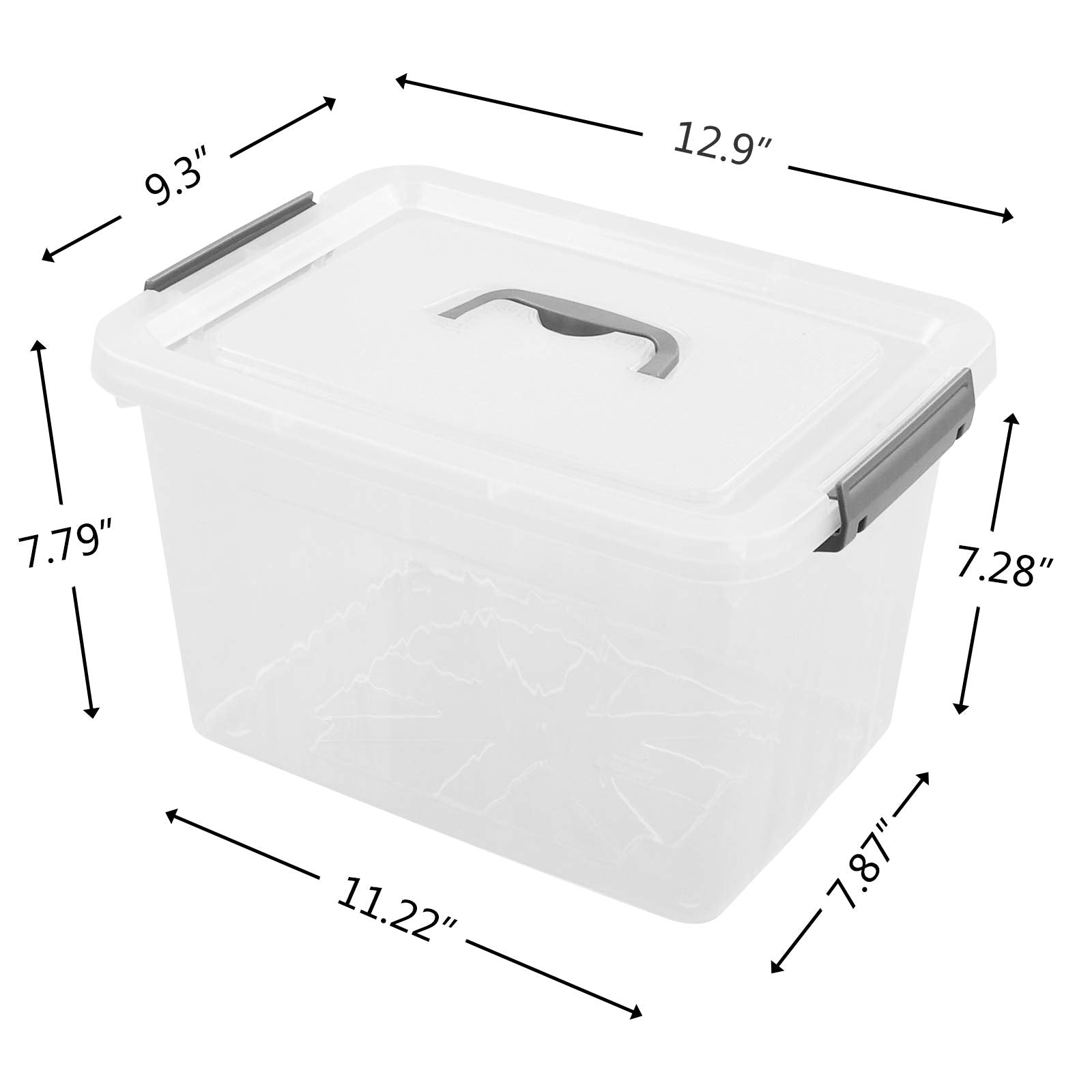 6 Pack Clear Plastic Latching Storage Box (6 Count)