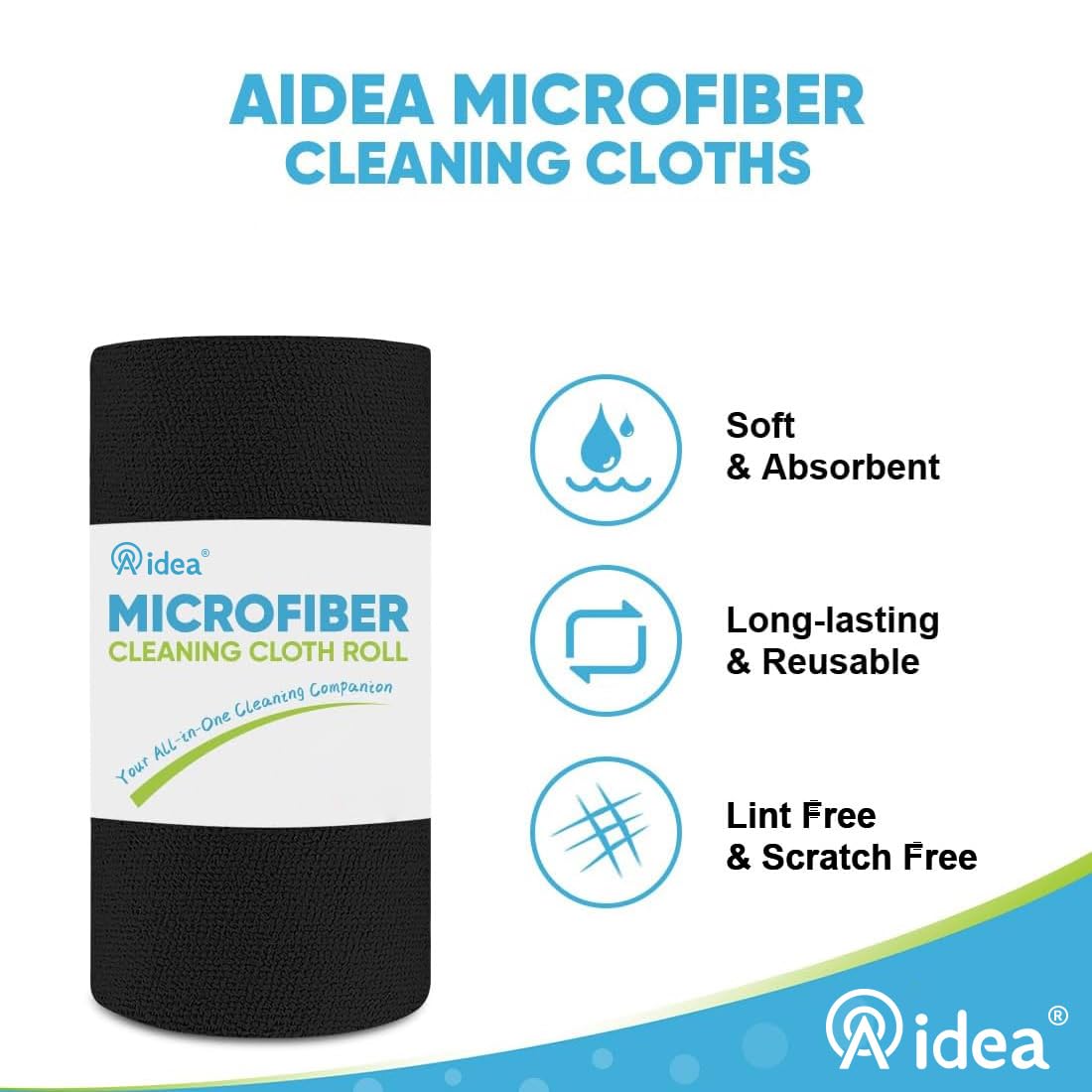 Microfiber Cleaning Cloth Roll (75 Count)