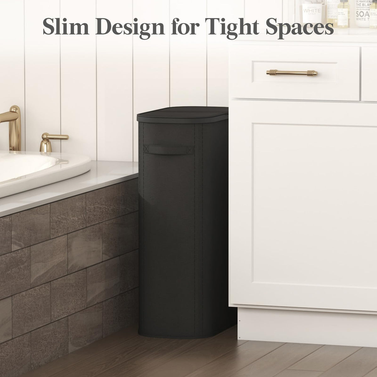 Slim Laundry Basket with Lid and Removable Bag