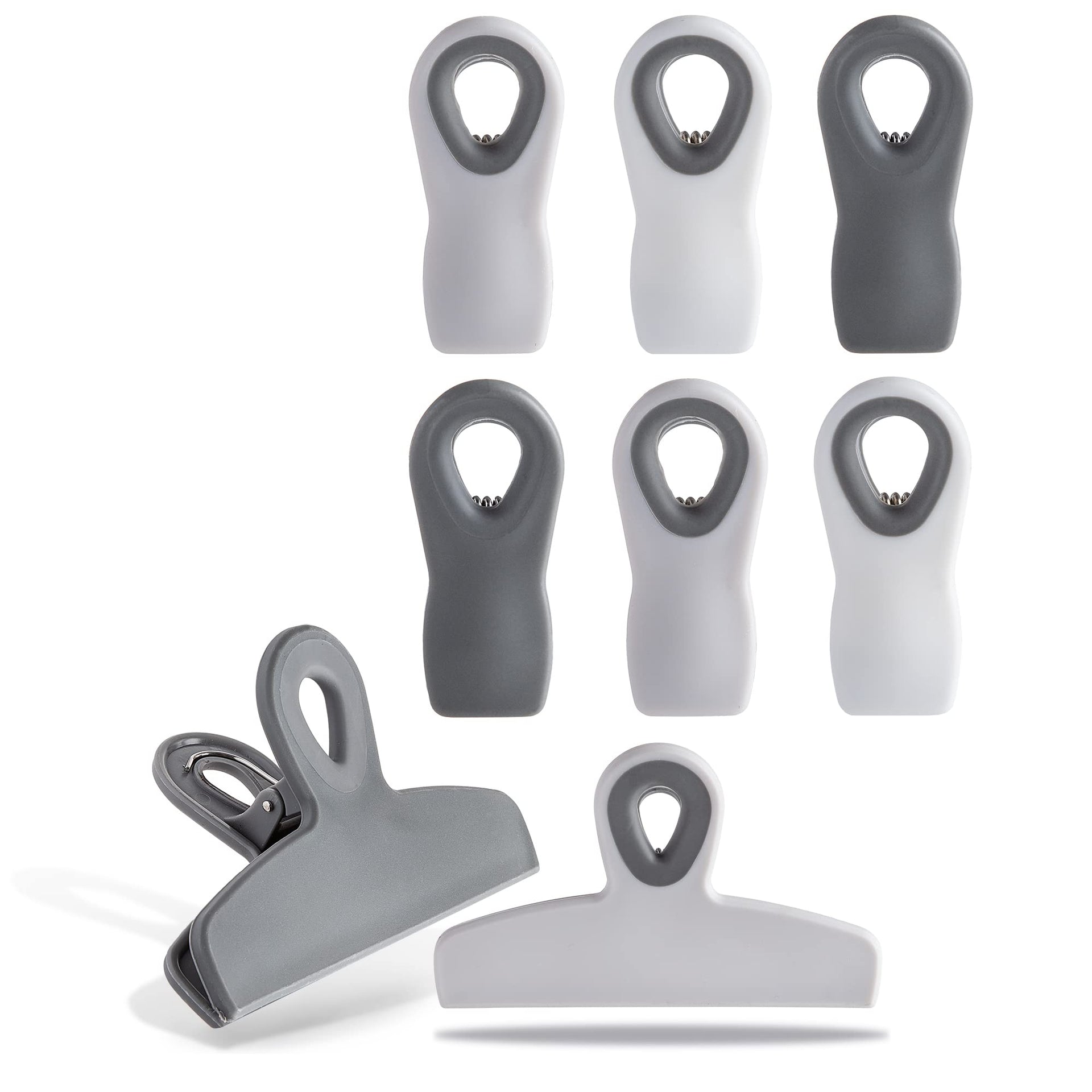 Bag Clips Heavy Duty Chip Clip and Refrigerator Magnet Clips for Food Storage with Air Tight Seal Grip (8 Count)