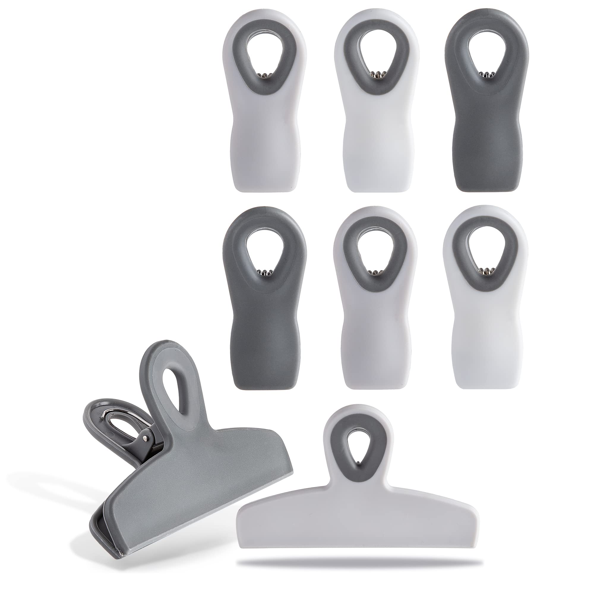 Bag Clips Heavy Duty Chip Clip and Refrigerator Magnet Clips for Food Storage with Air Tight Seal Grip (8 Count)