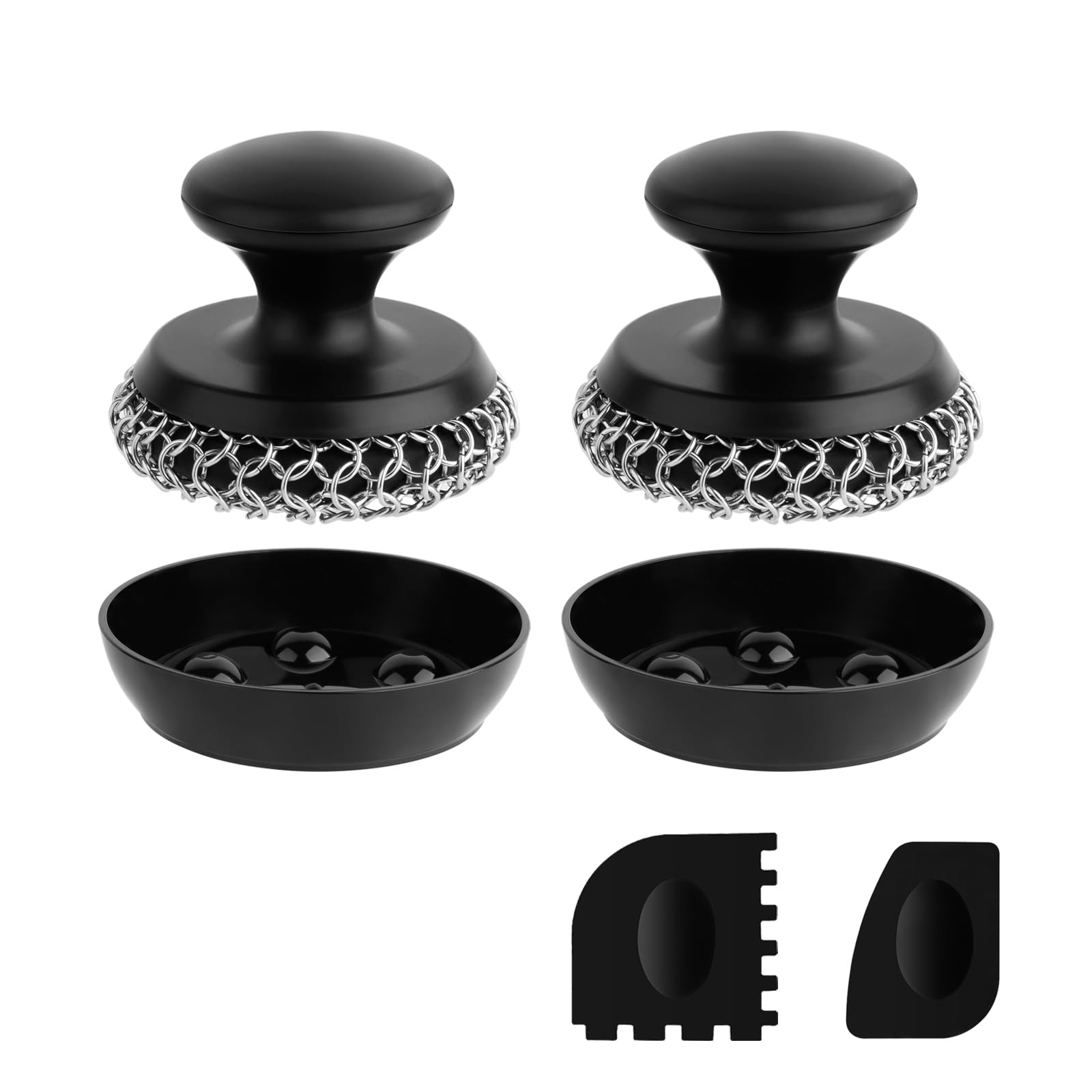 2PCS Cast Iron Scrubber Cleaner (3.2 Ounce)