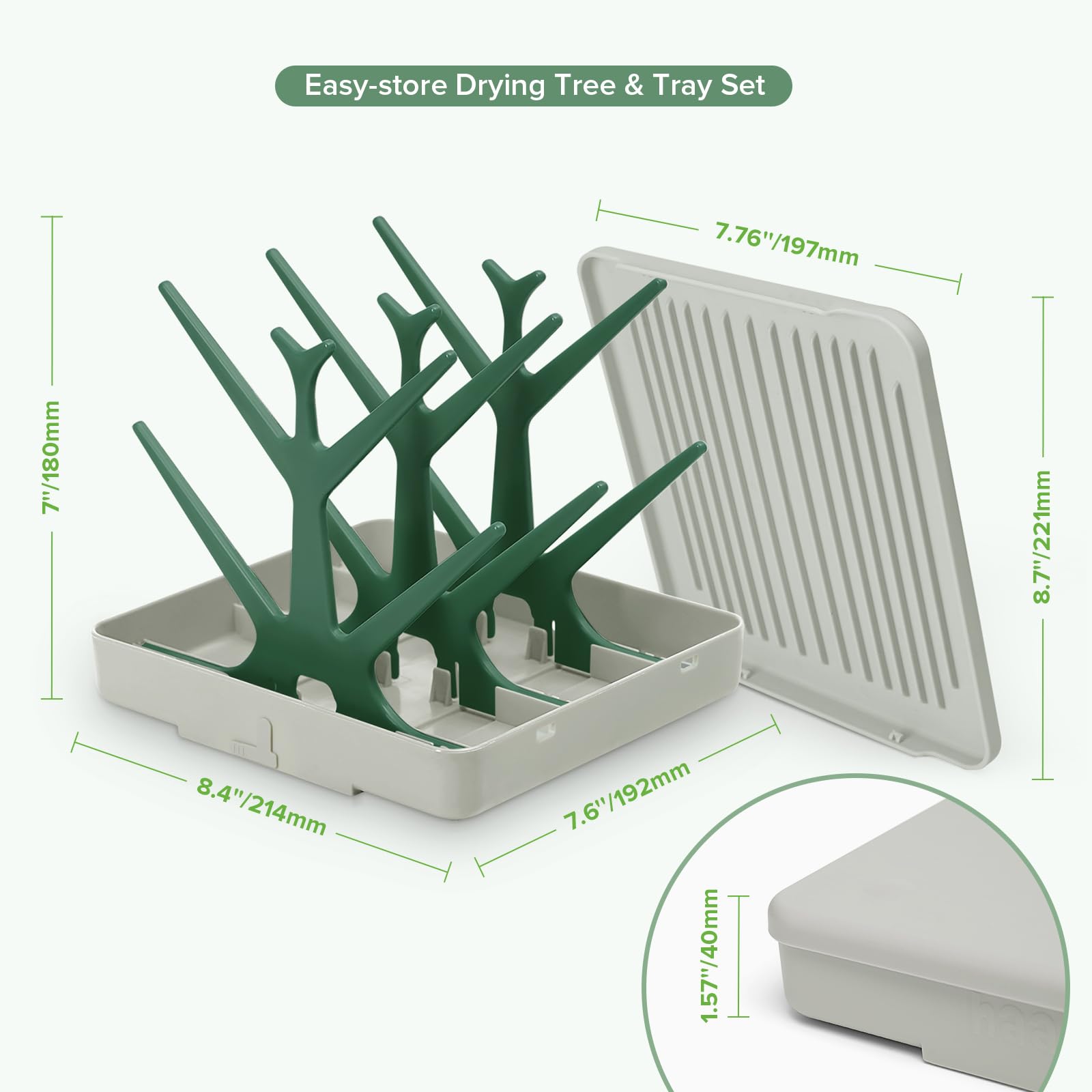 Portable Baby Bottle Drying Rack with Tray