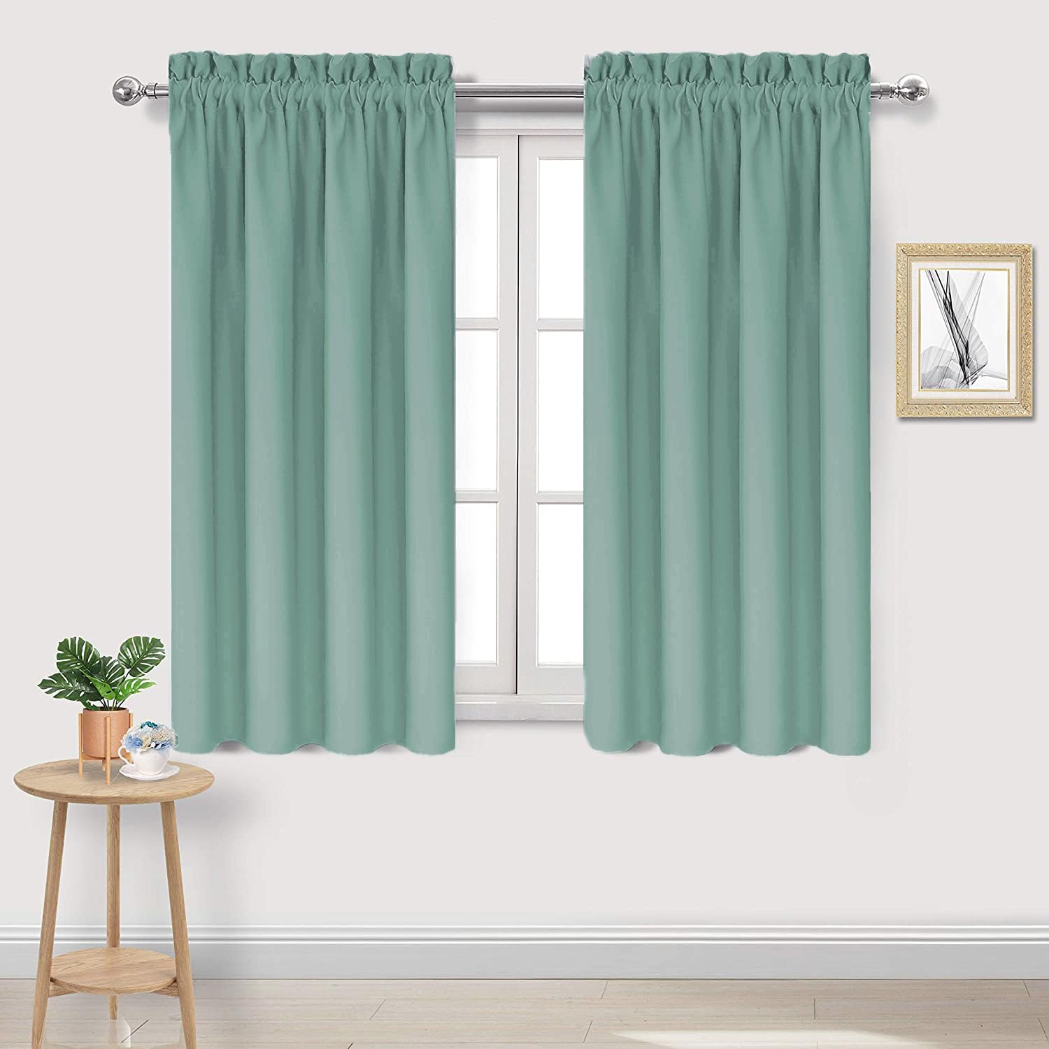 Blackout Curtains for Bedroom 42 x 54 Inch Long Sage Green 2 Panels (2 Count)