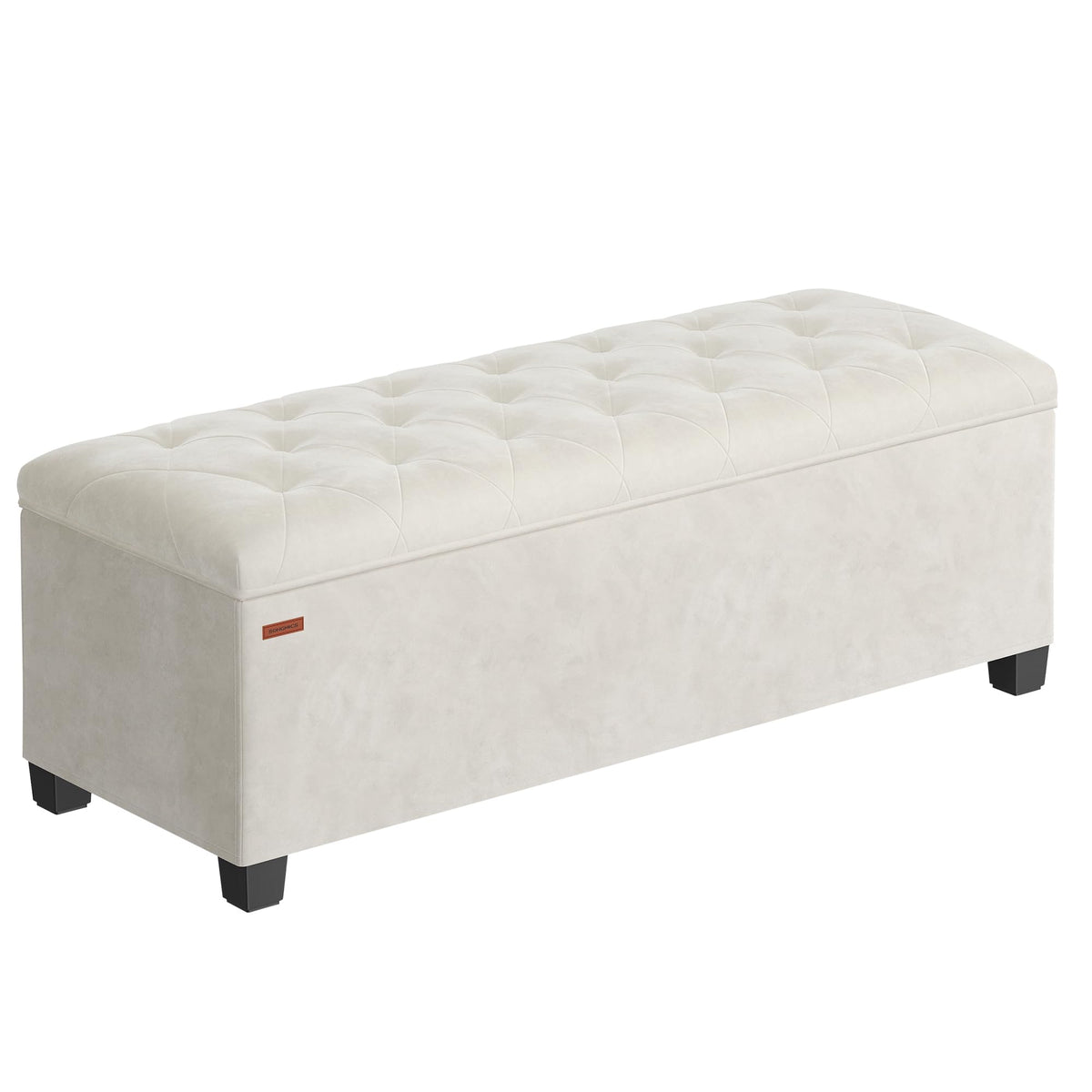 Velvet Storage Ottoman Bench