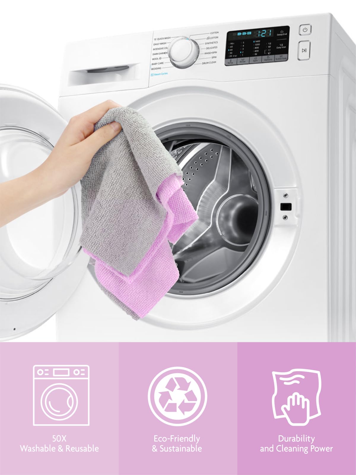 Microfiber Cleaning Cloth Roll (75 Count)