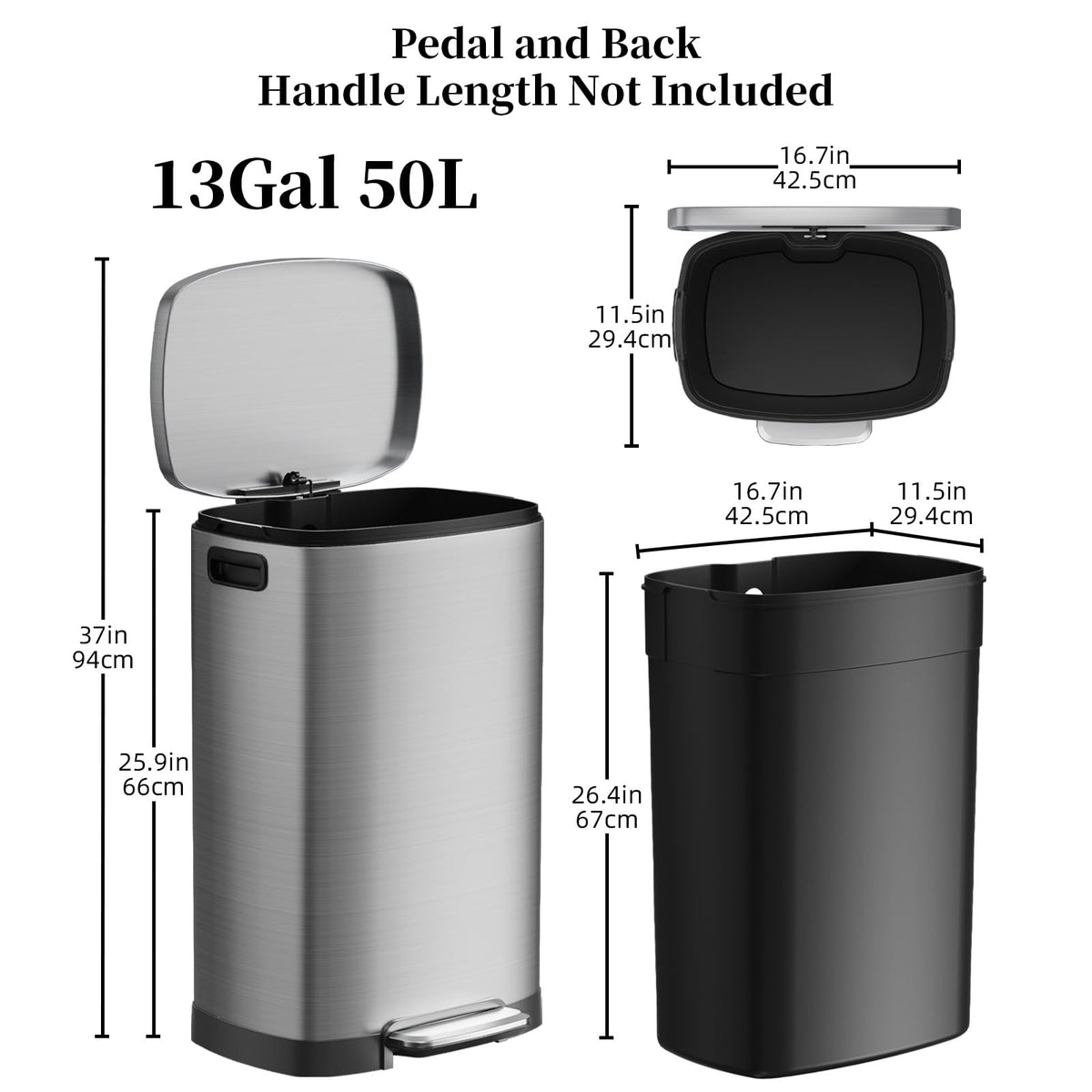 13 Gallon Trash Can with Lid