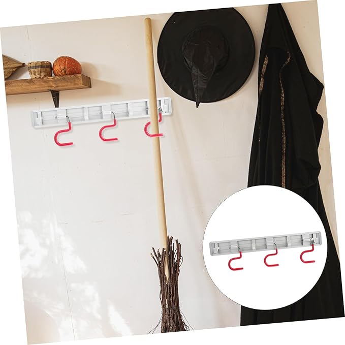 Space Aluminum Mop Clamp Wall Mounted Broom Gripper Mop Hanging Hook Heavy Duty Hooks Organizer