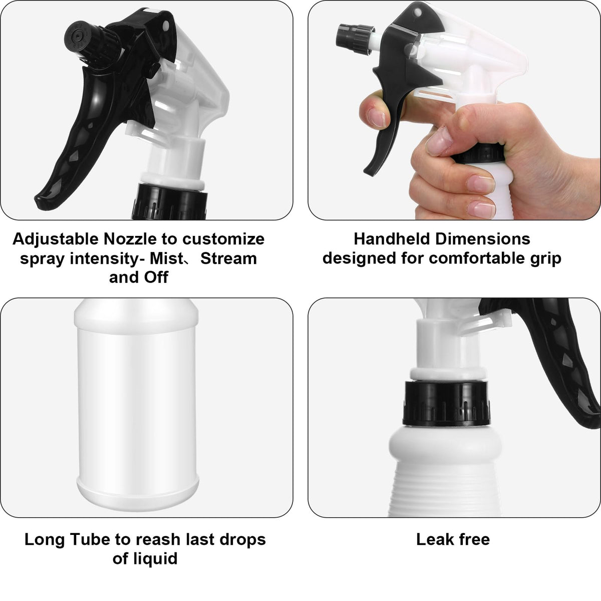 12 Pcs 16 Oz Plastic Spray Bottles