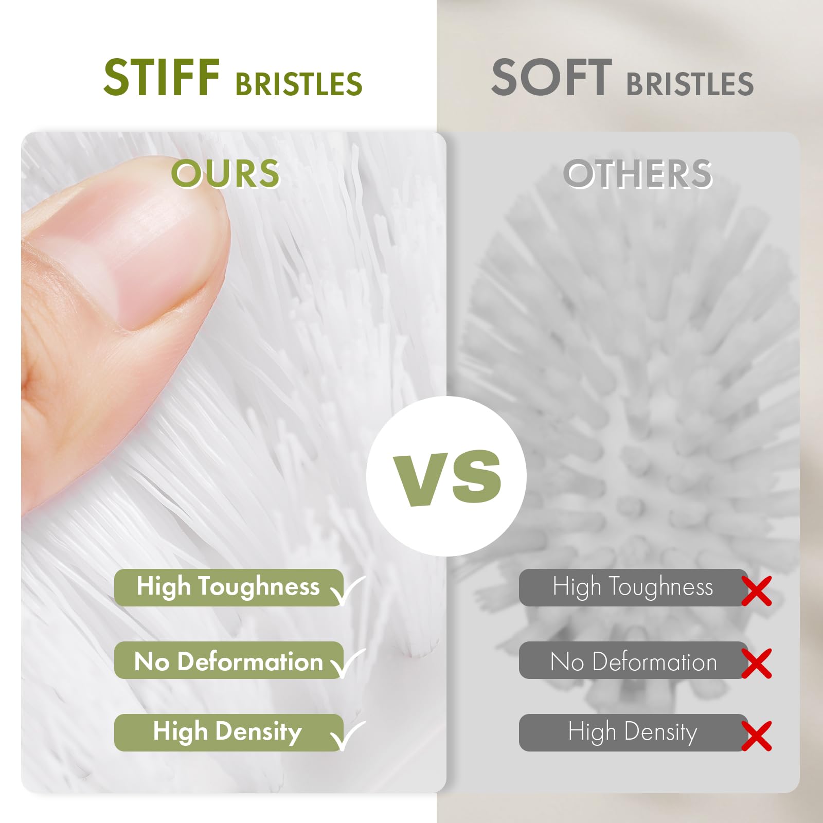 Scrub Brush for Cleaning Comfort Grip Shower Scrubber Flexible Stiff Bristles with Handle Heavy Duty Cleaner Brush for Tub Sink Carpet Floor (2 Count)