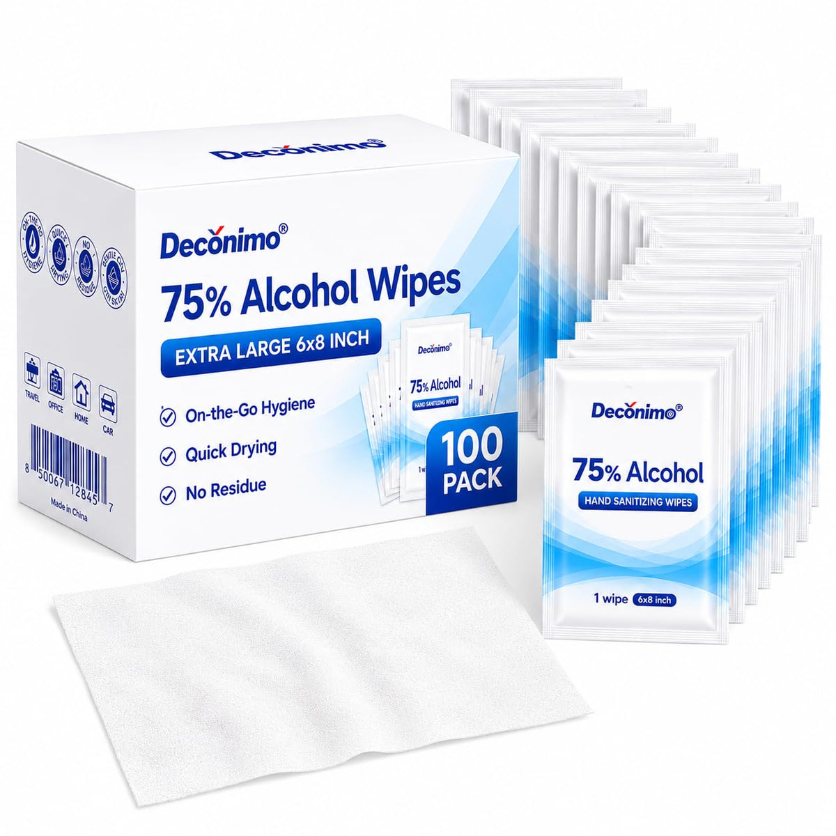 75% Ethyl Alcohol Extra Large Wipes (100 Count)