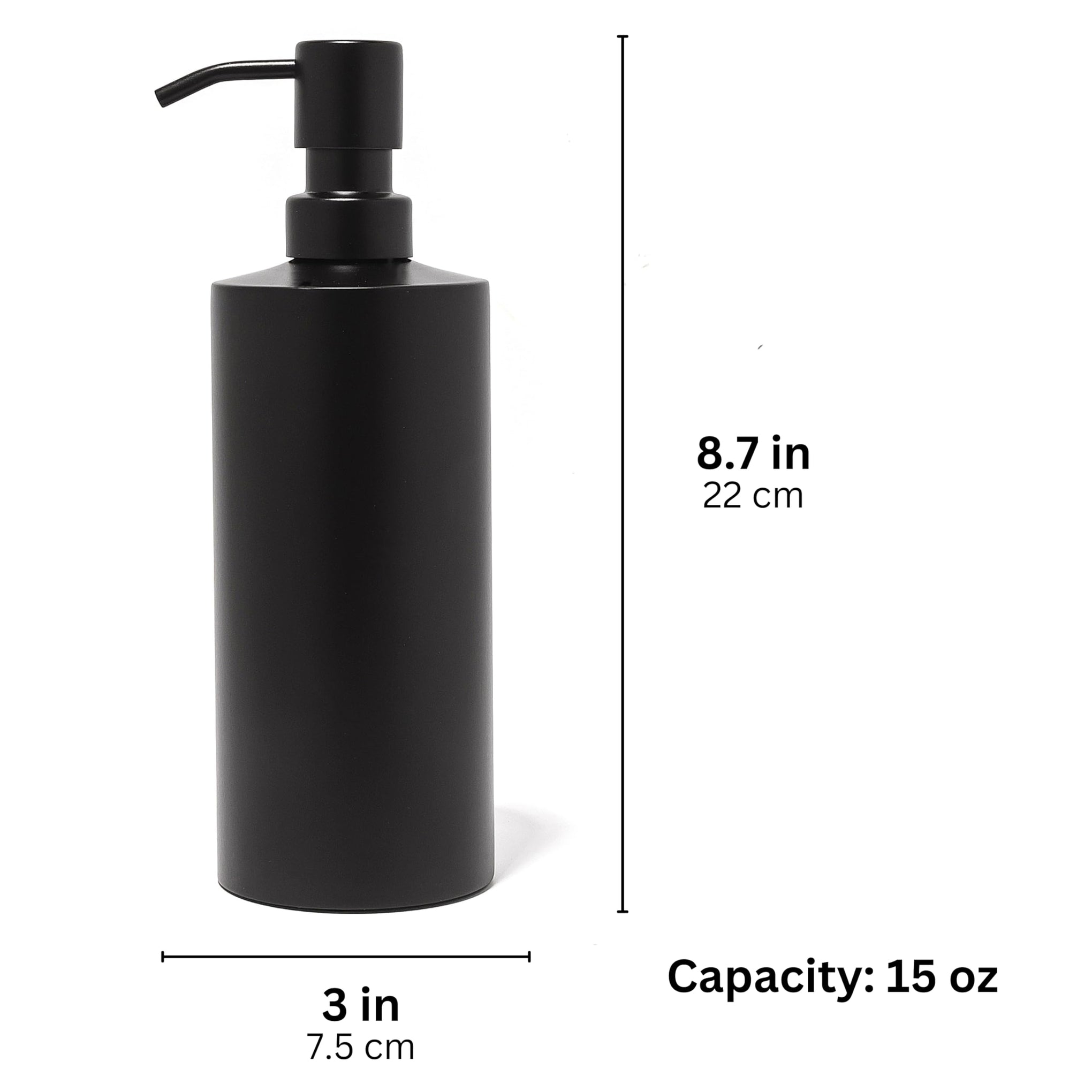 Black Round Stainless Steel Soap Dispenser