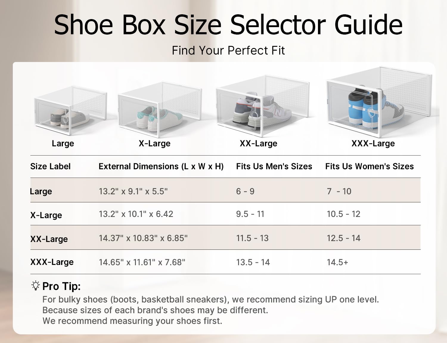 XX Large Shoe Storage Boxes 12 Pack (12 Count)
