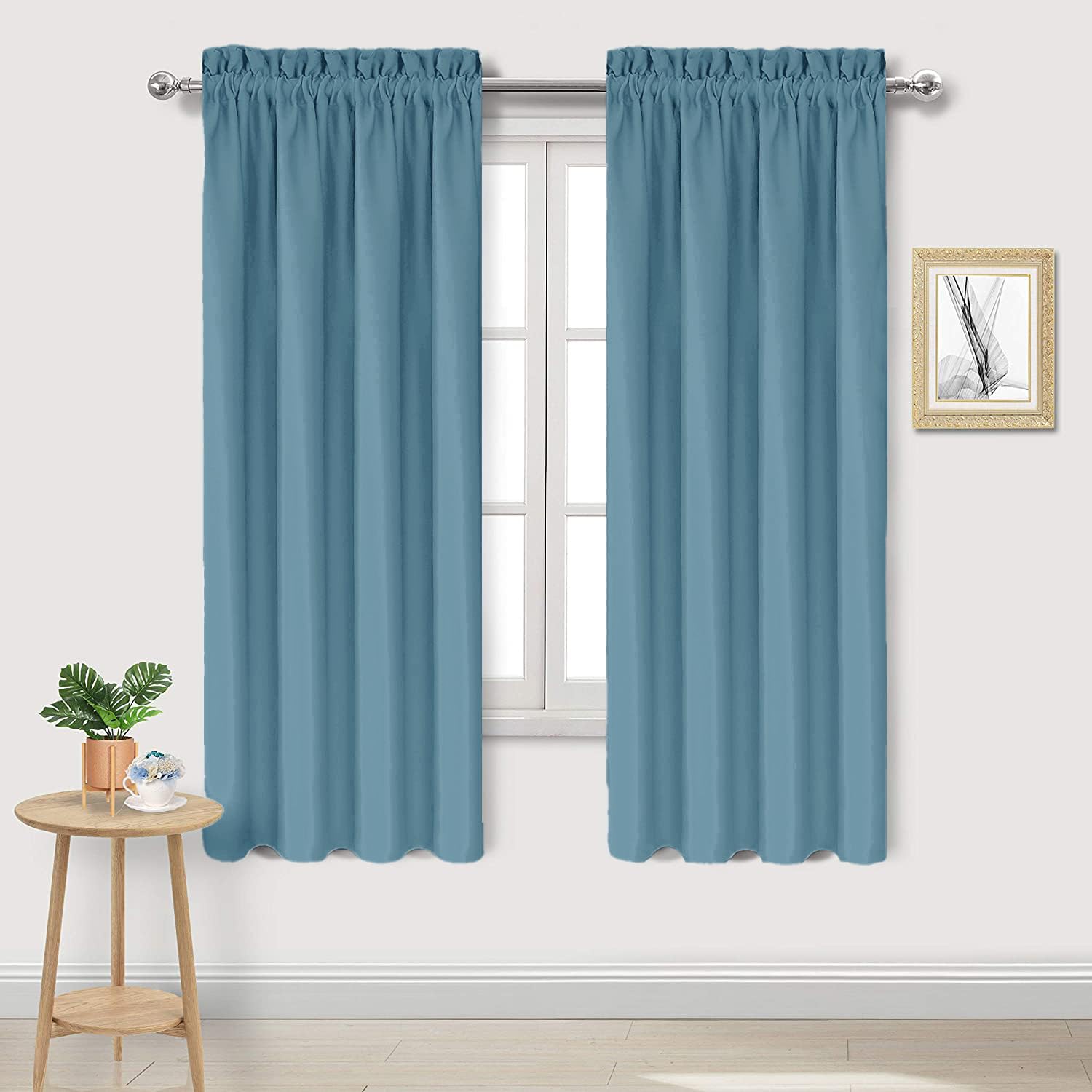 Blackout Curtains for Bedroom Living Room 38 x 63 Inch Long 2 Panels (2 Count)