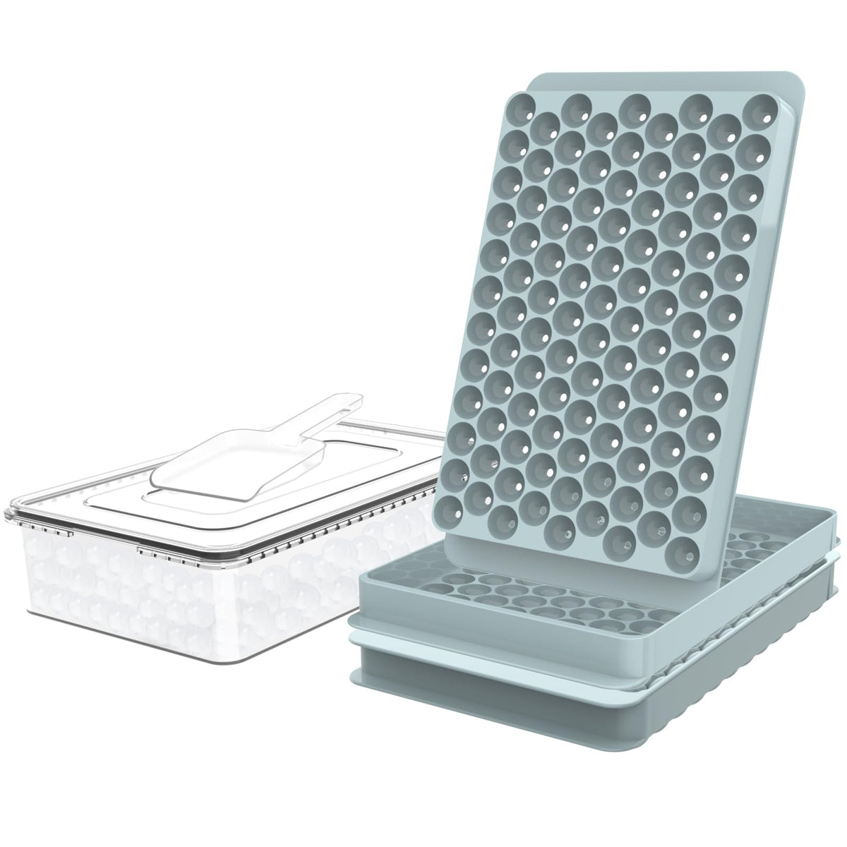 Mini Ice Cube Trays for Freezer with Lid (2 Count)