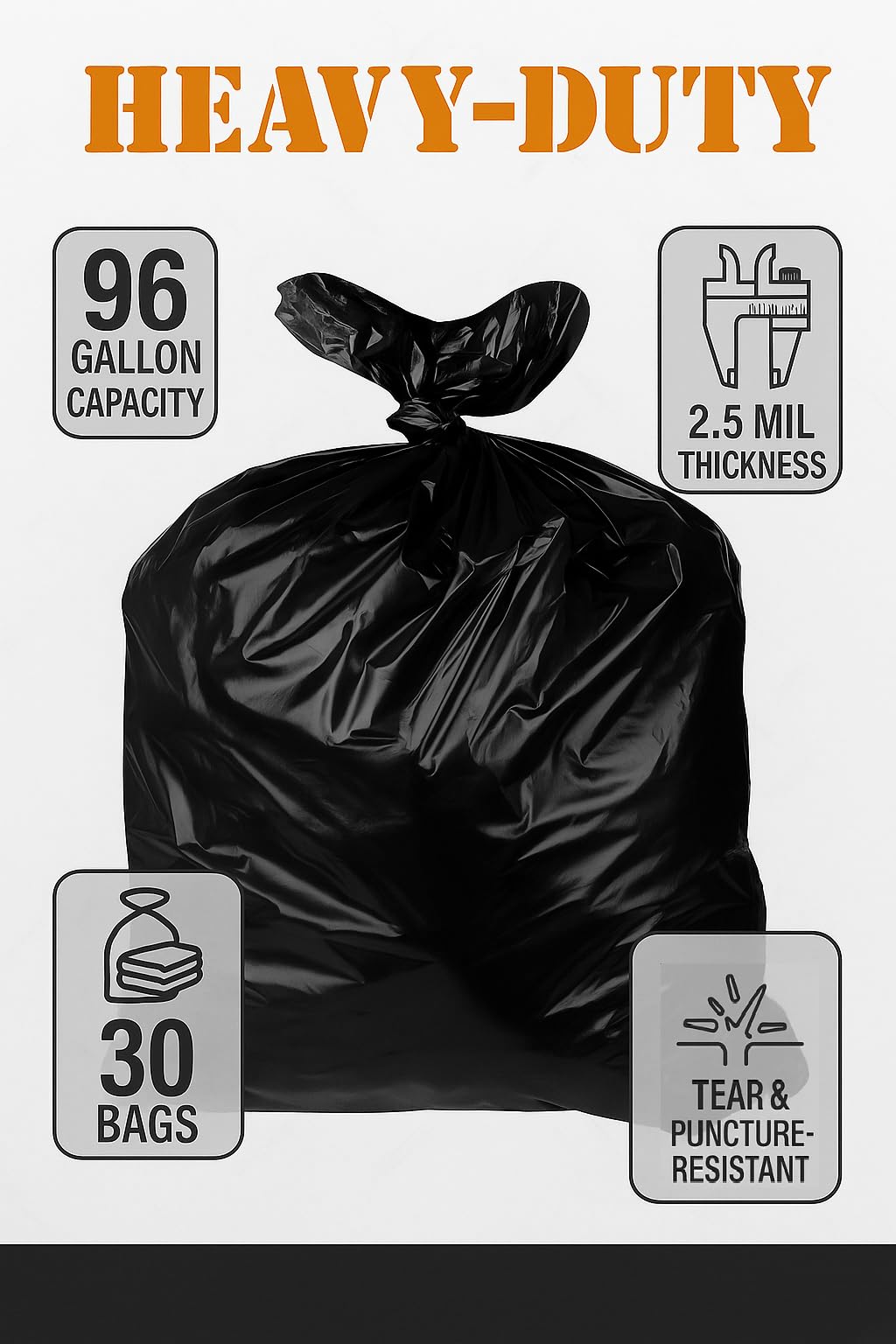 95 96 Gallon Heavy Duty Trash Bags