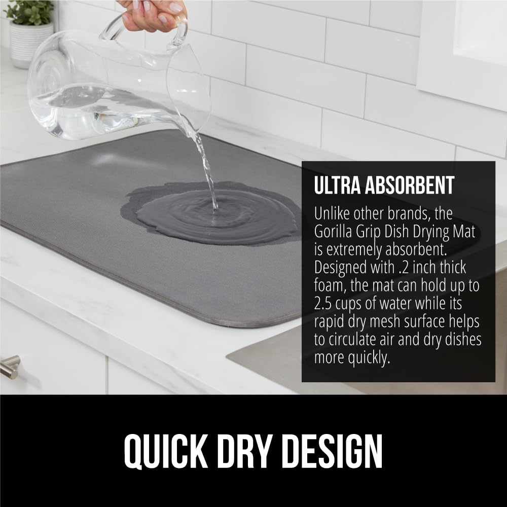Ultra Water Absorbent Microfiber Dish Drying Mat (2 Count)