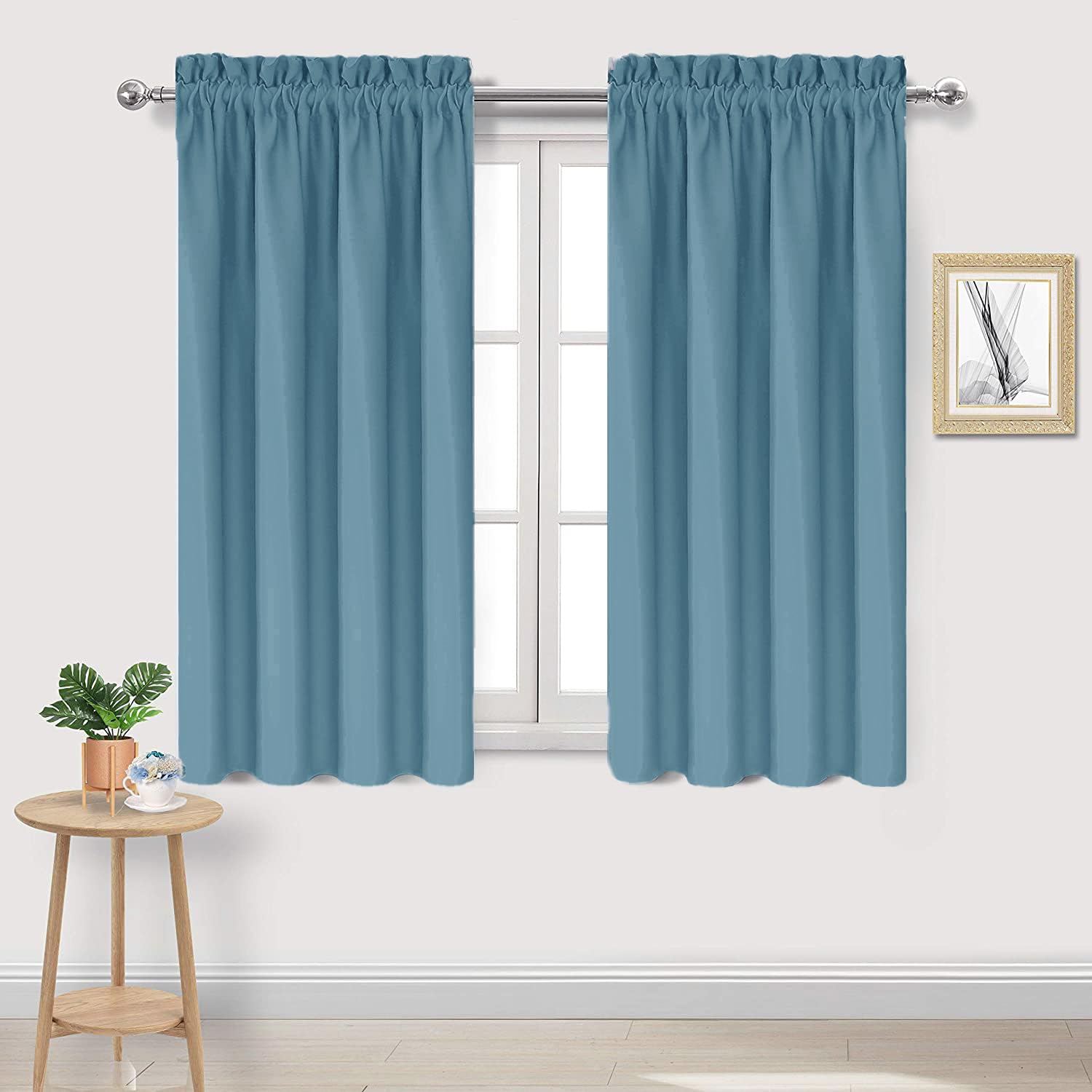 Blackout Curtains for Bedroom Living Room 38 x 45 Inch Long 2 Panels (2 Count)