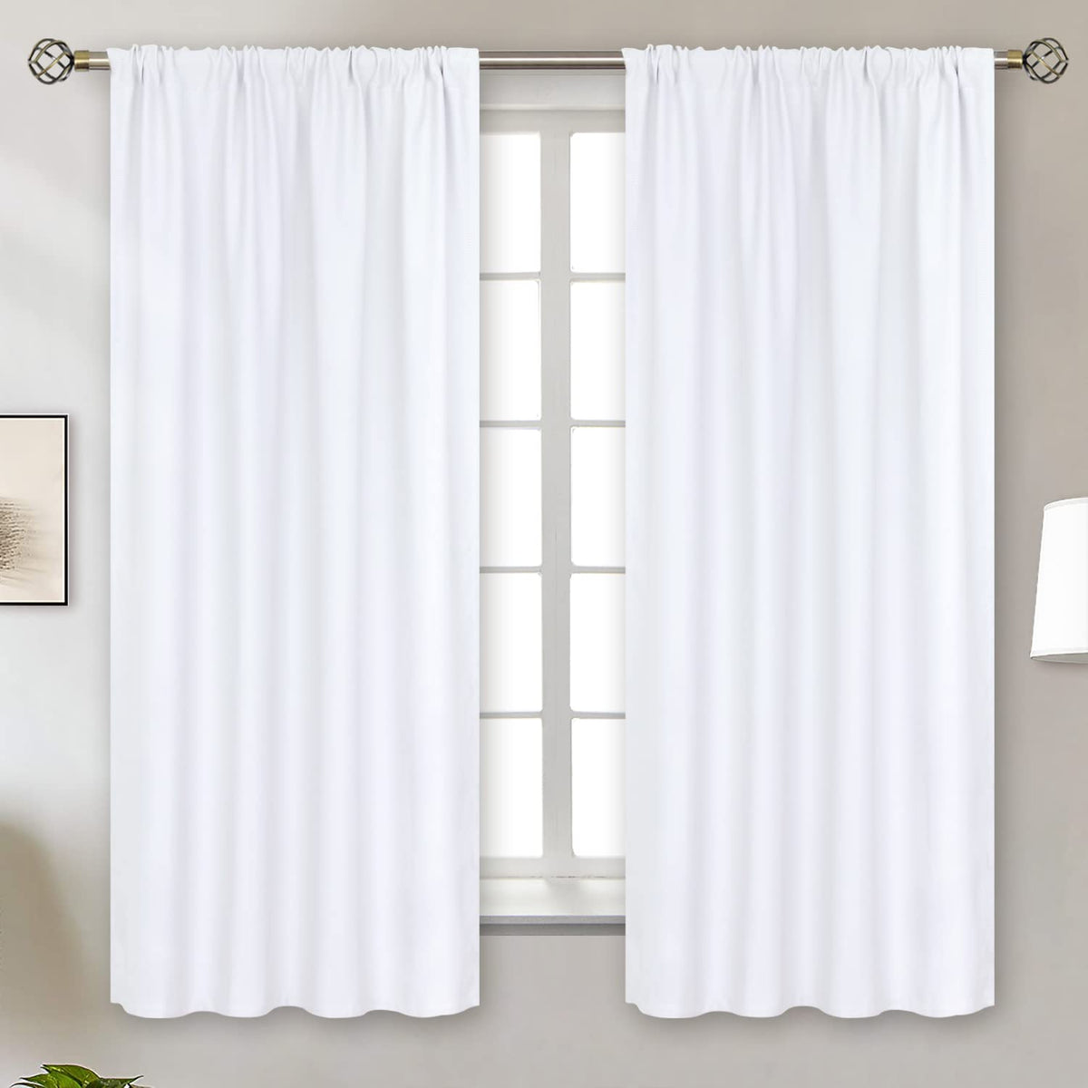 White Curtains 63 Inch Length for Living Room