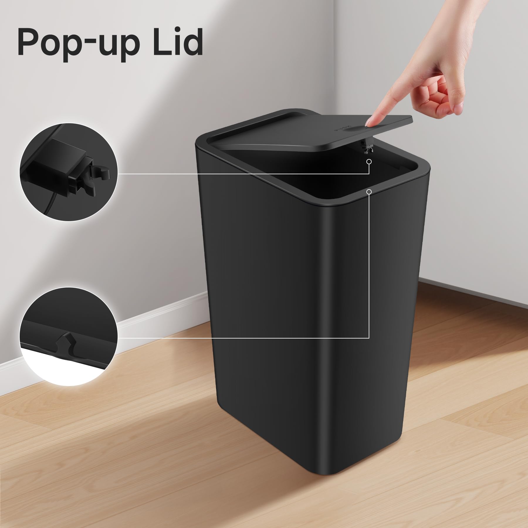 Bathroom Trash Can with Lid (2 Count)
