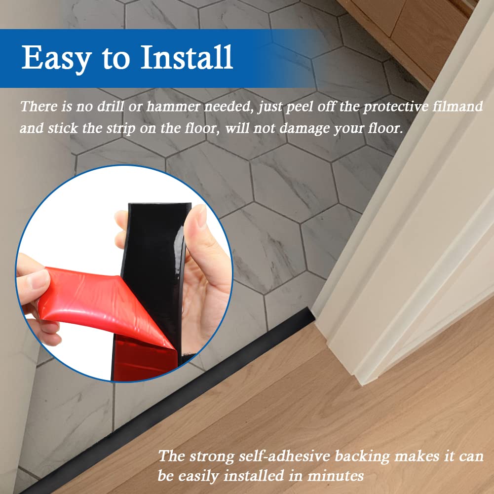 Vinyl Floor Transition Strip Self Adhesive Threshold Strip (6.56 Foot)