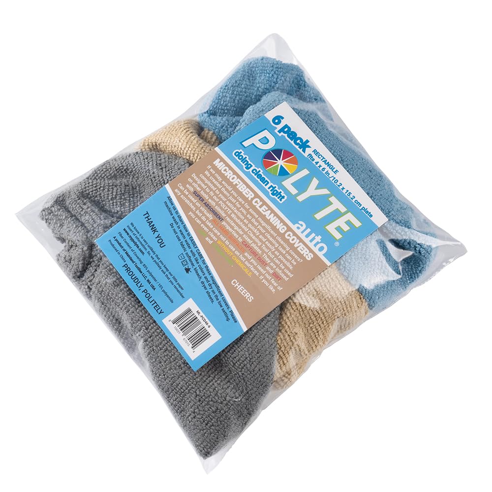 Premium Lint Free Microfiber Cleaning Covers for Windshield Cleaning Tool (6 Count)