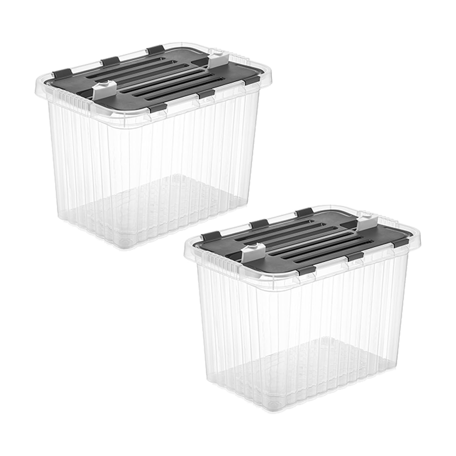 26 L Deep Storage Container with Hinged Lid 27.5 Quart (2 Count)