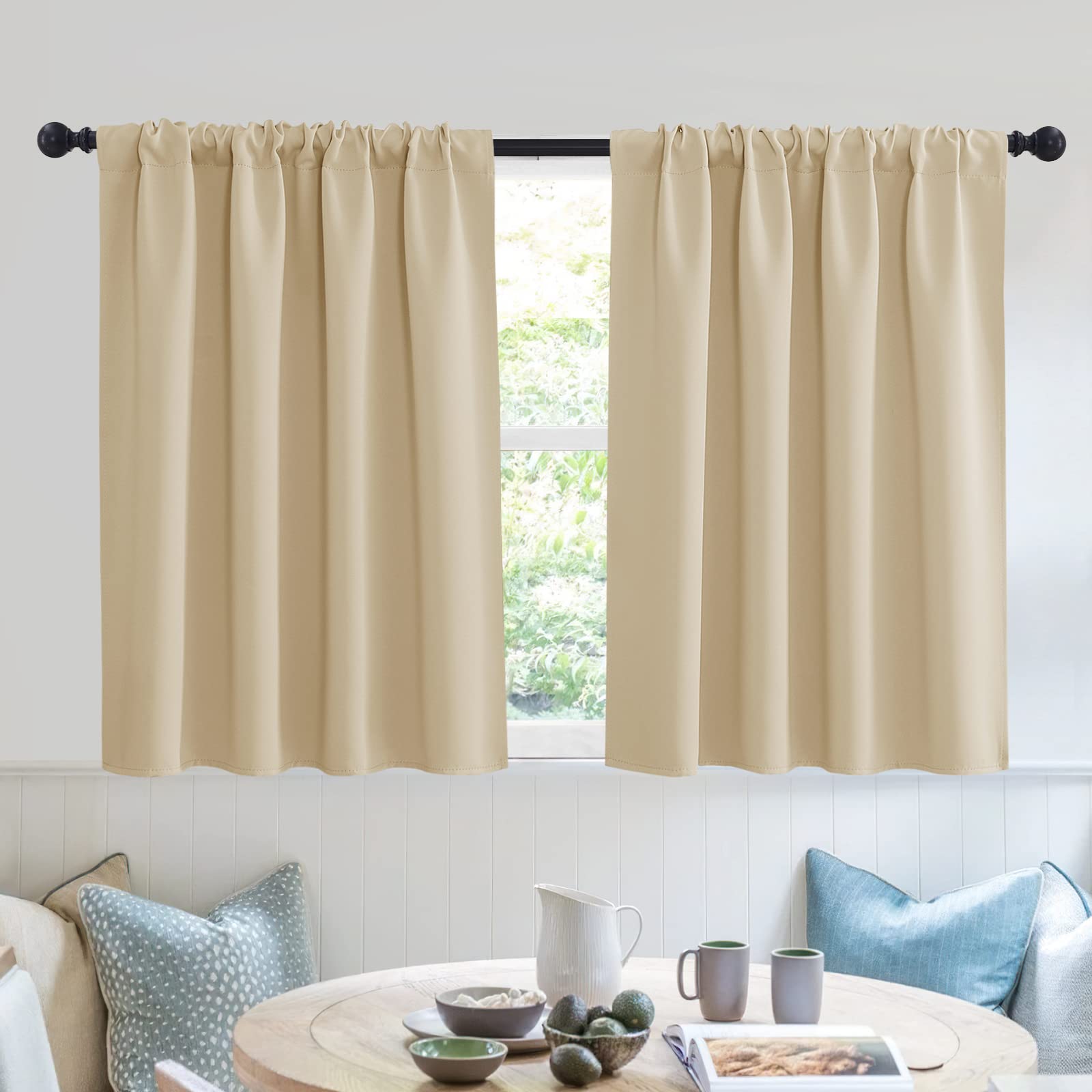 Short Curtains for Small Window Kitchen Bathroom Cafe RV Camper