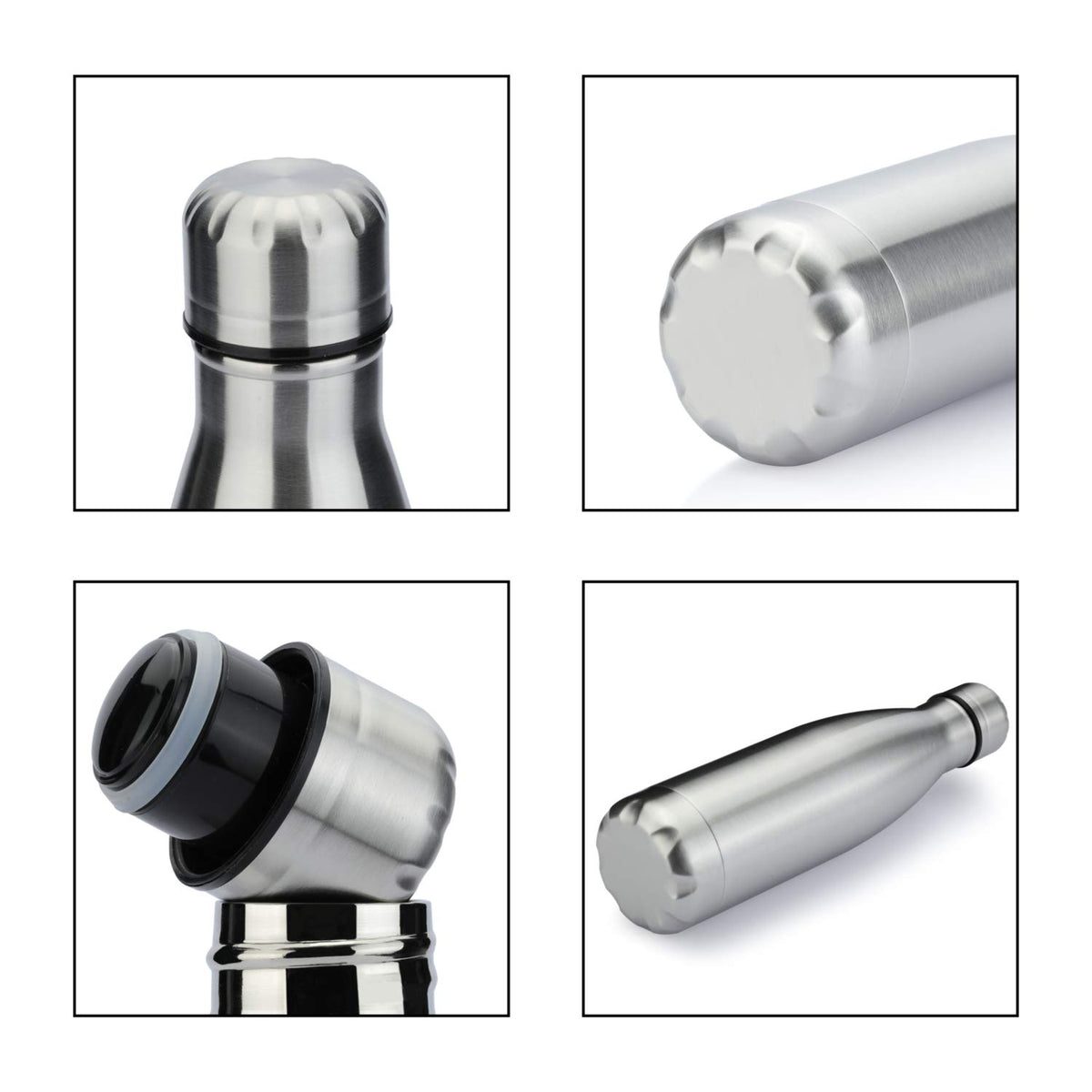 17oz Sport Water Bottle 4 Pack Vacuum Insulated Stainless Steel Leak (4 Count)