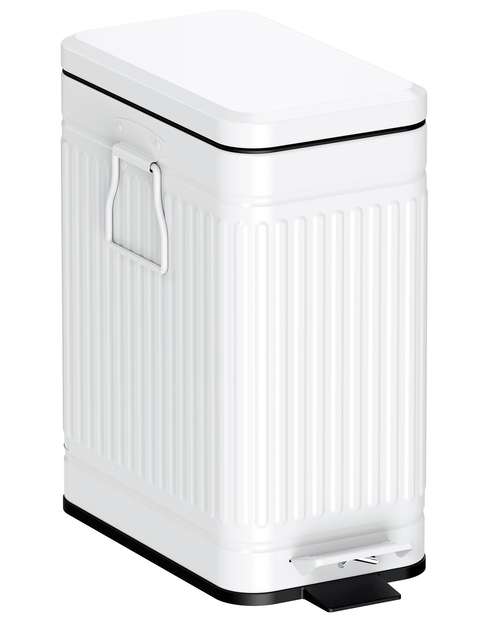 Small Bathroom Trash Can with Lid Soft Close