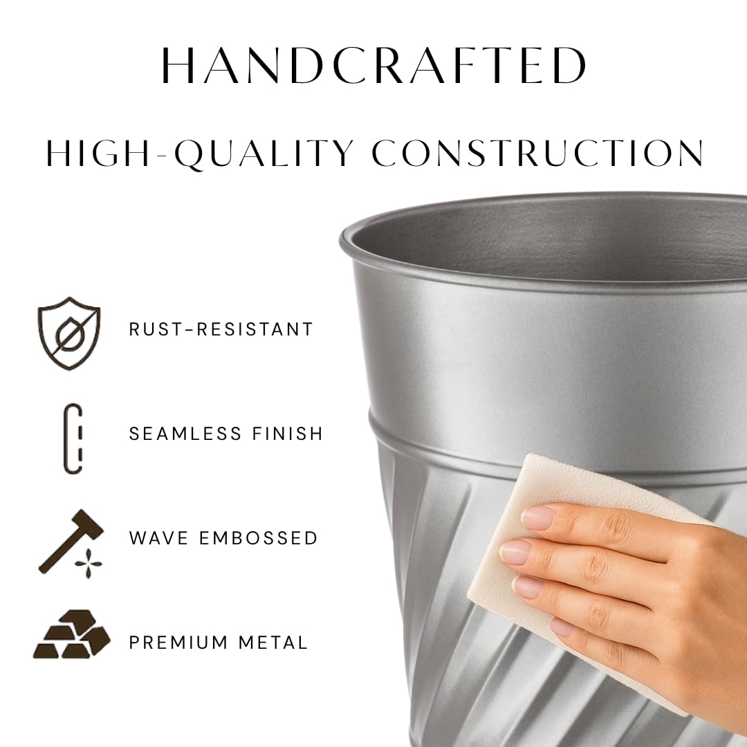 Metal Bathroom Trash Can