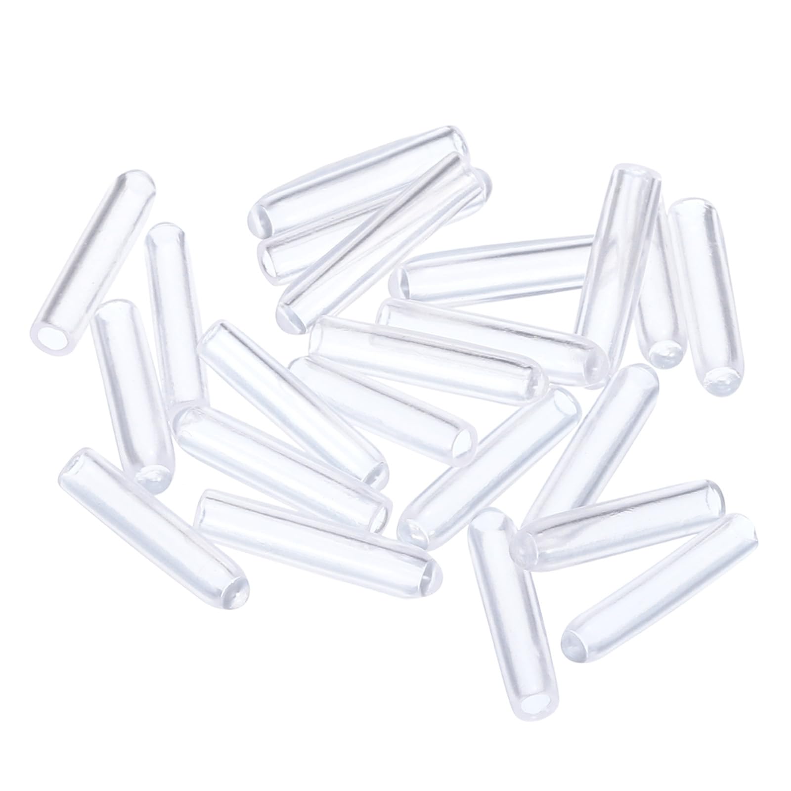 20pcs Rubber End Caps 2mm ID Vinyl PVC Round Tube Bolt Cap Cover Screw Thread Protectors Clear