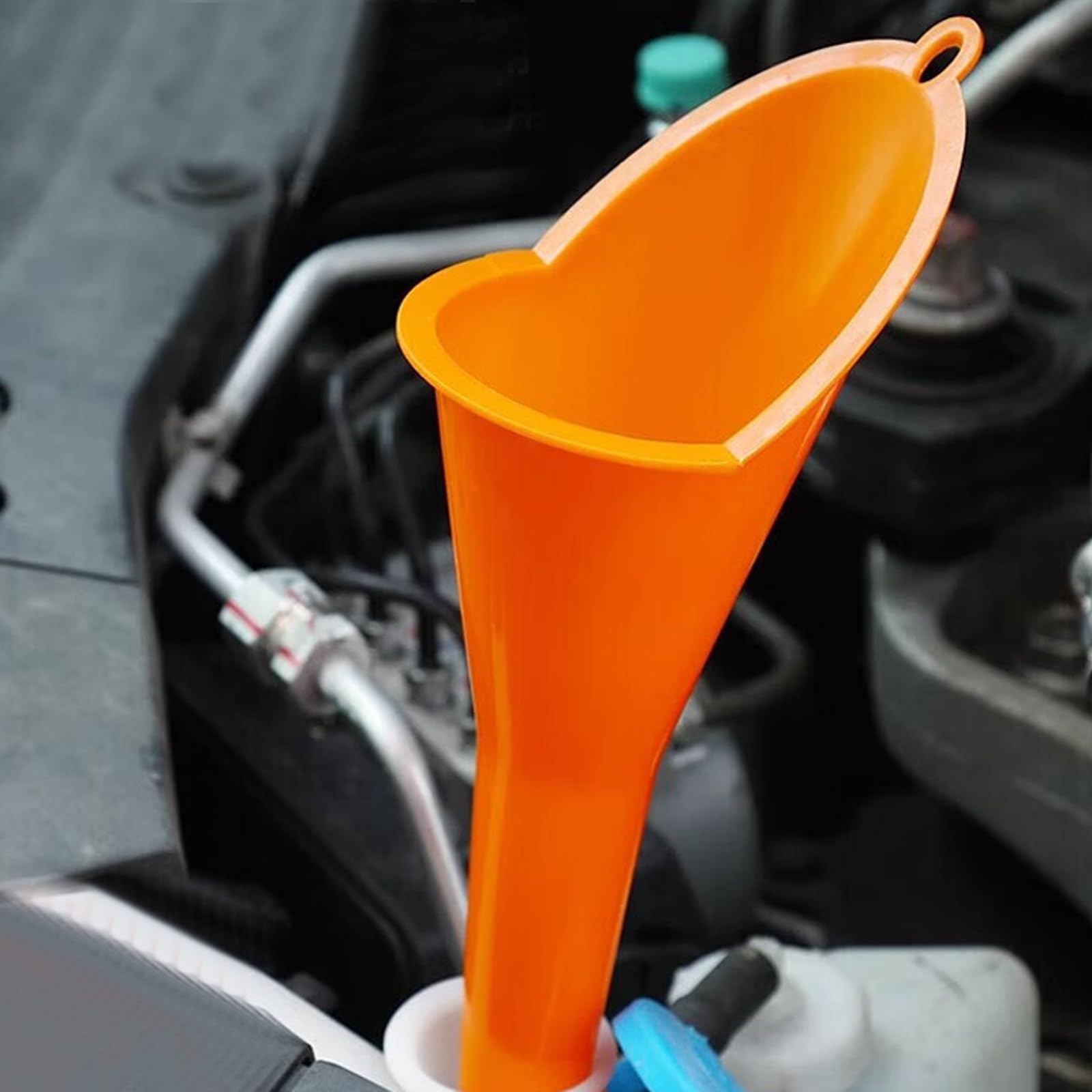 4 Pcs Plastic Long Neck Oil Funnel for Change (4 Count)