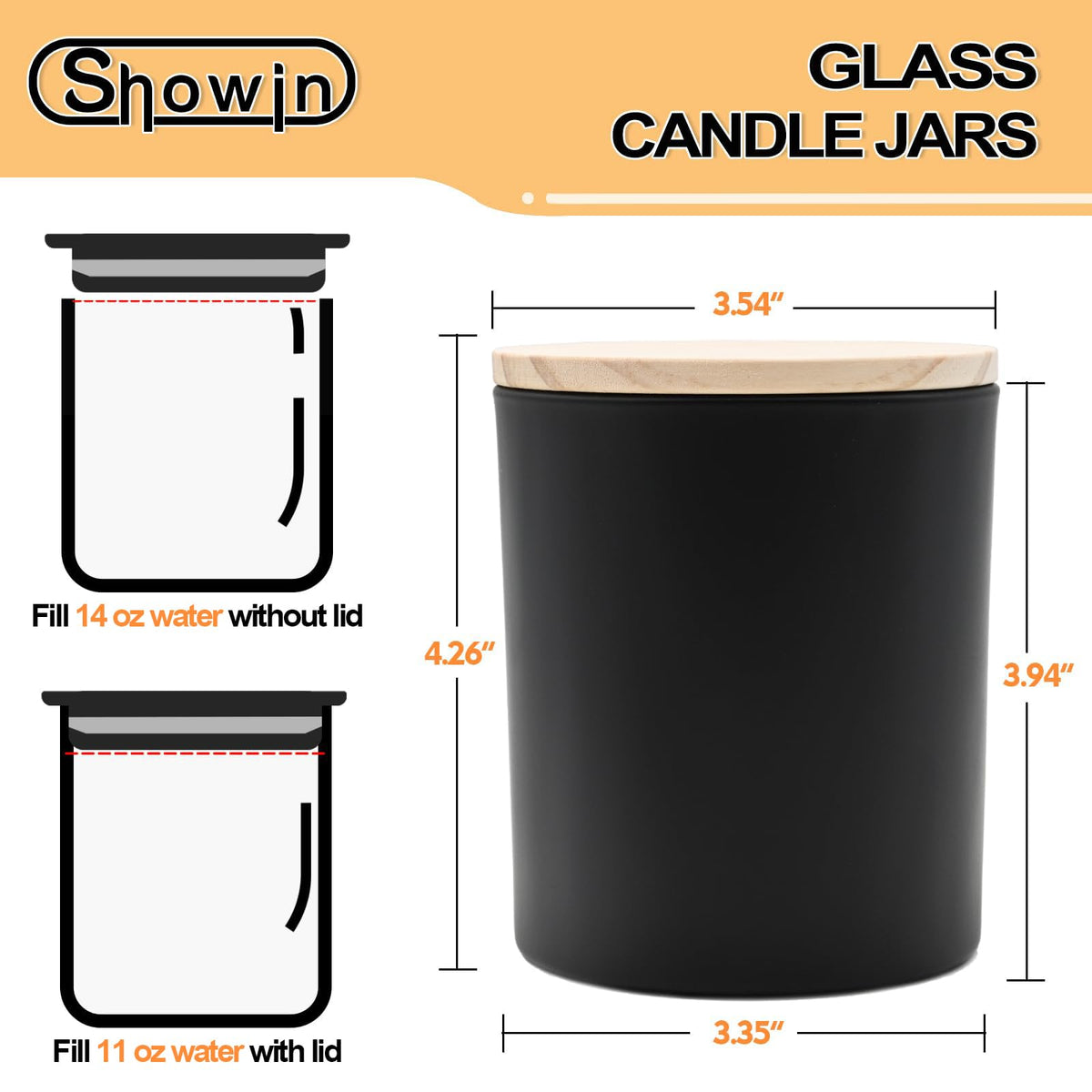 14 OZ Thick Candle Jars for Making Candles 12 Pcs (12 Count)