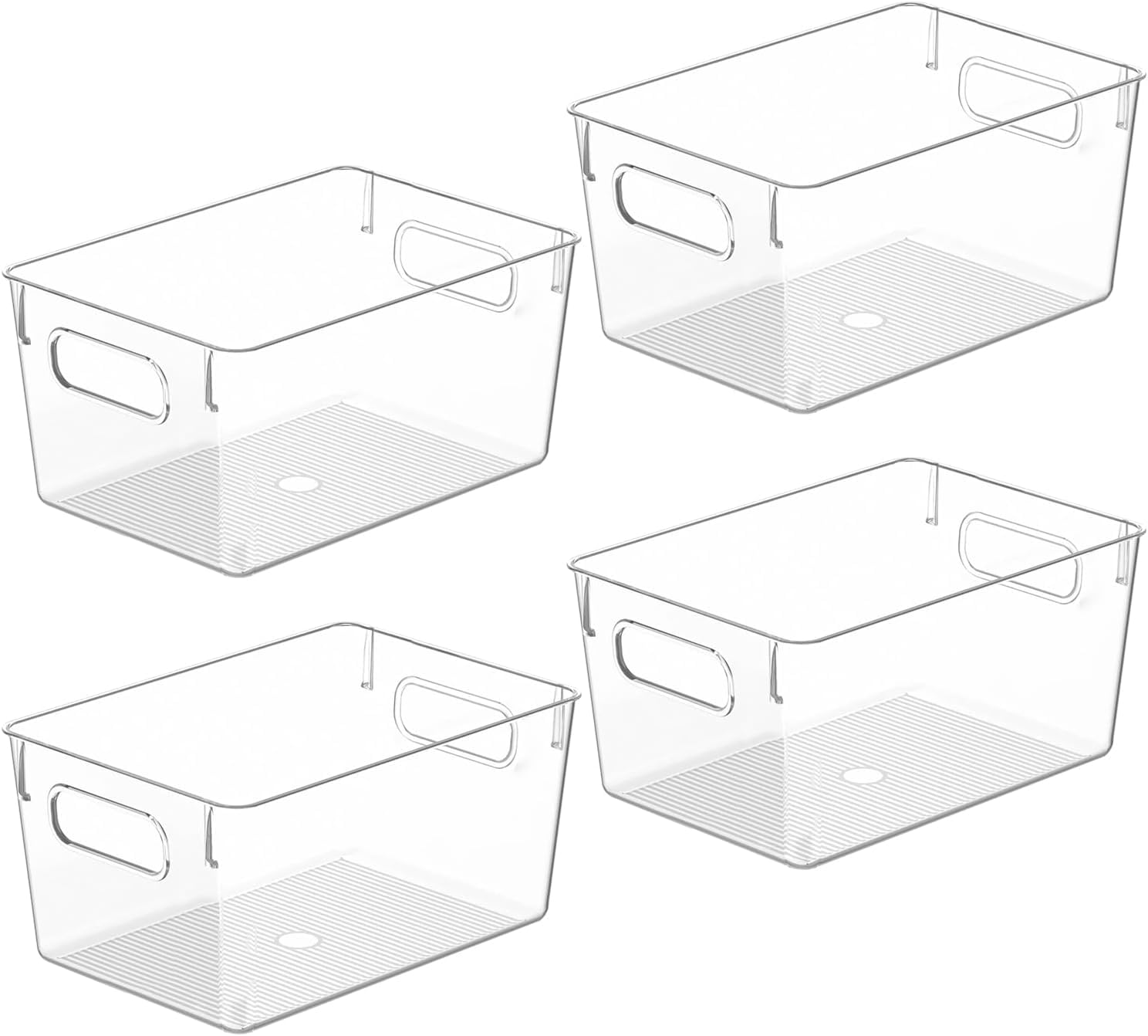 Clear Plastic Storage Bins (4 Count)