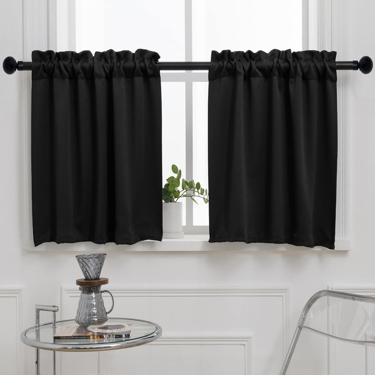 Black Cafe Curtain