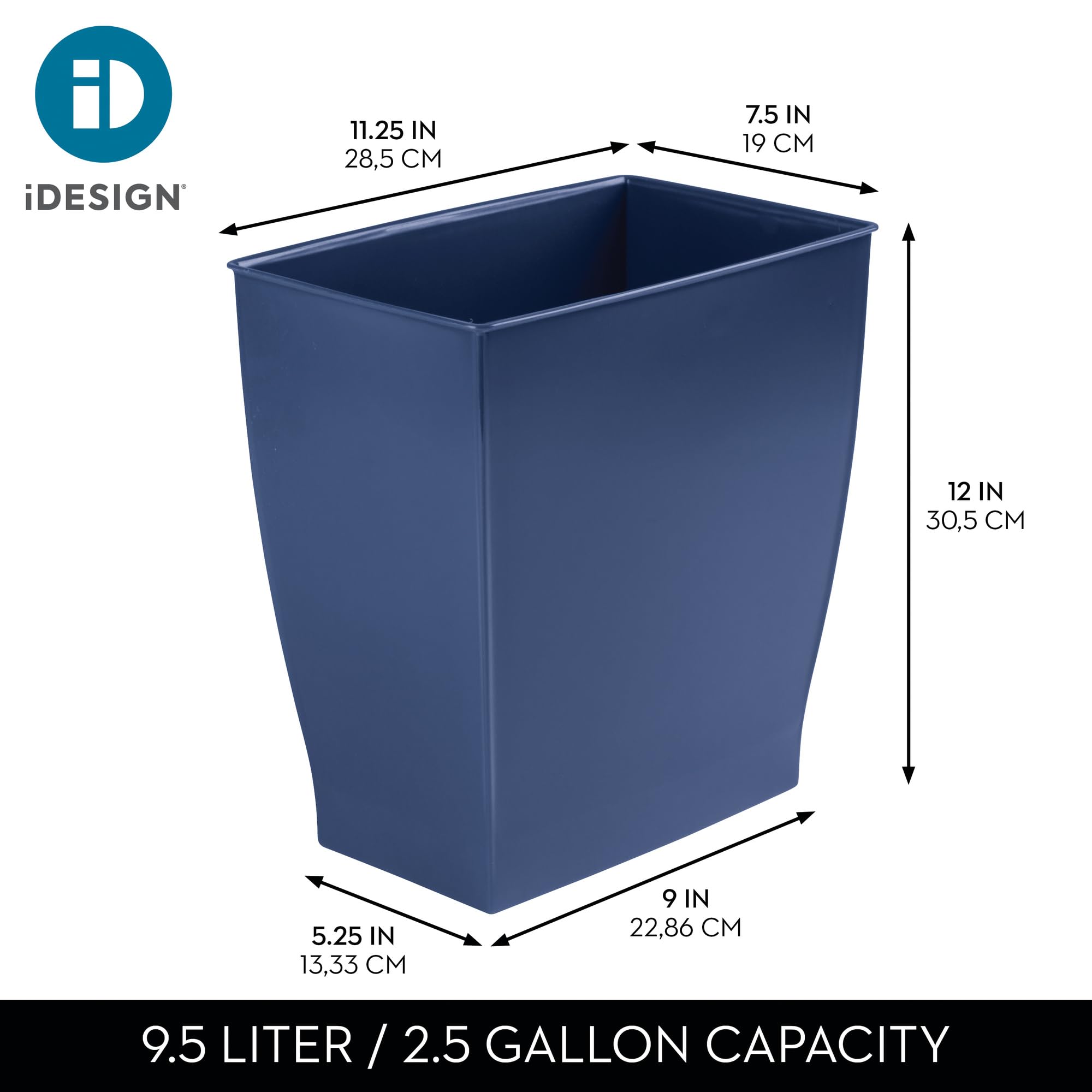 Small Plastic Bathroom Trash Can (2 Count)