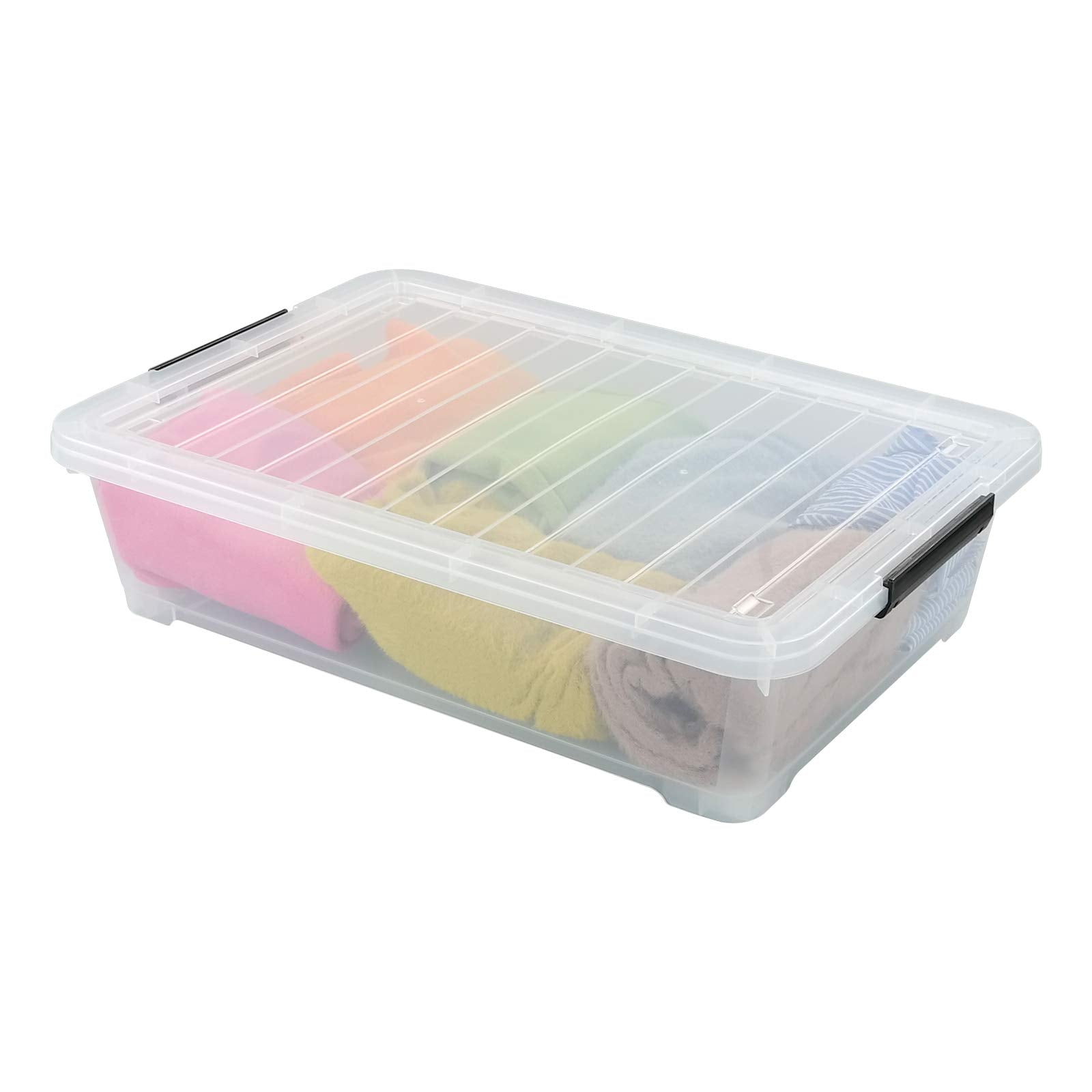 3 Pack Clear Plastic Under Bed Storage Box Container (3 Count)