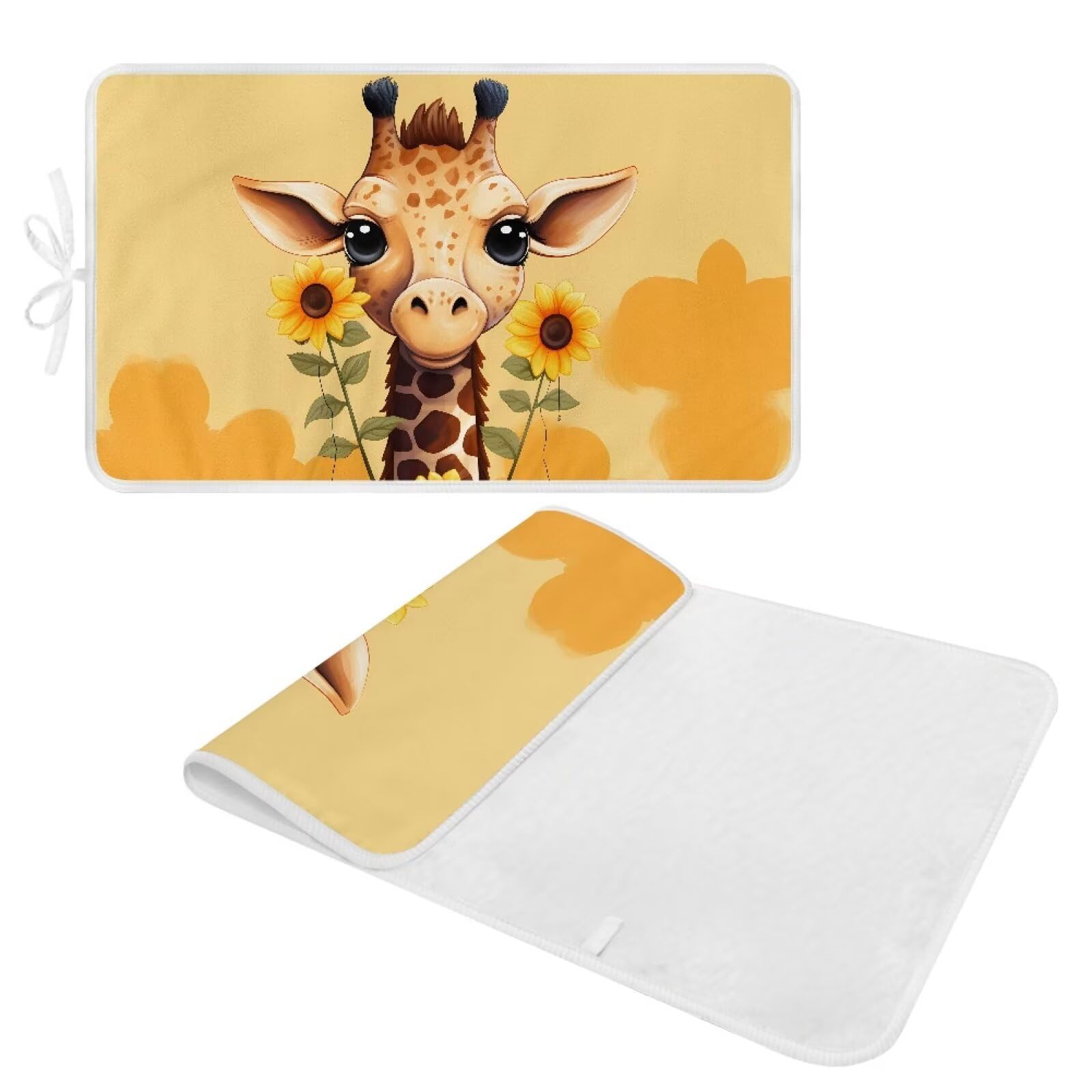 Funny Ironing Mat Portable Giraffe Ironing Pad for Steam Pressing on Tabletop or Bed