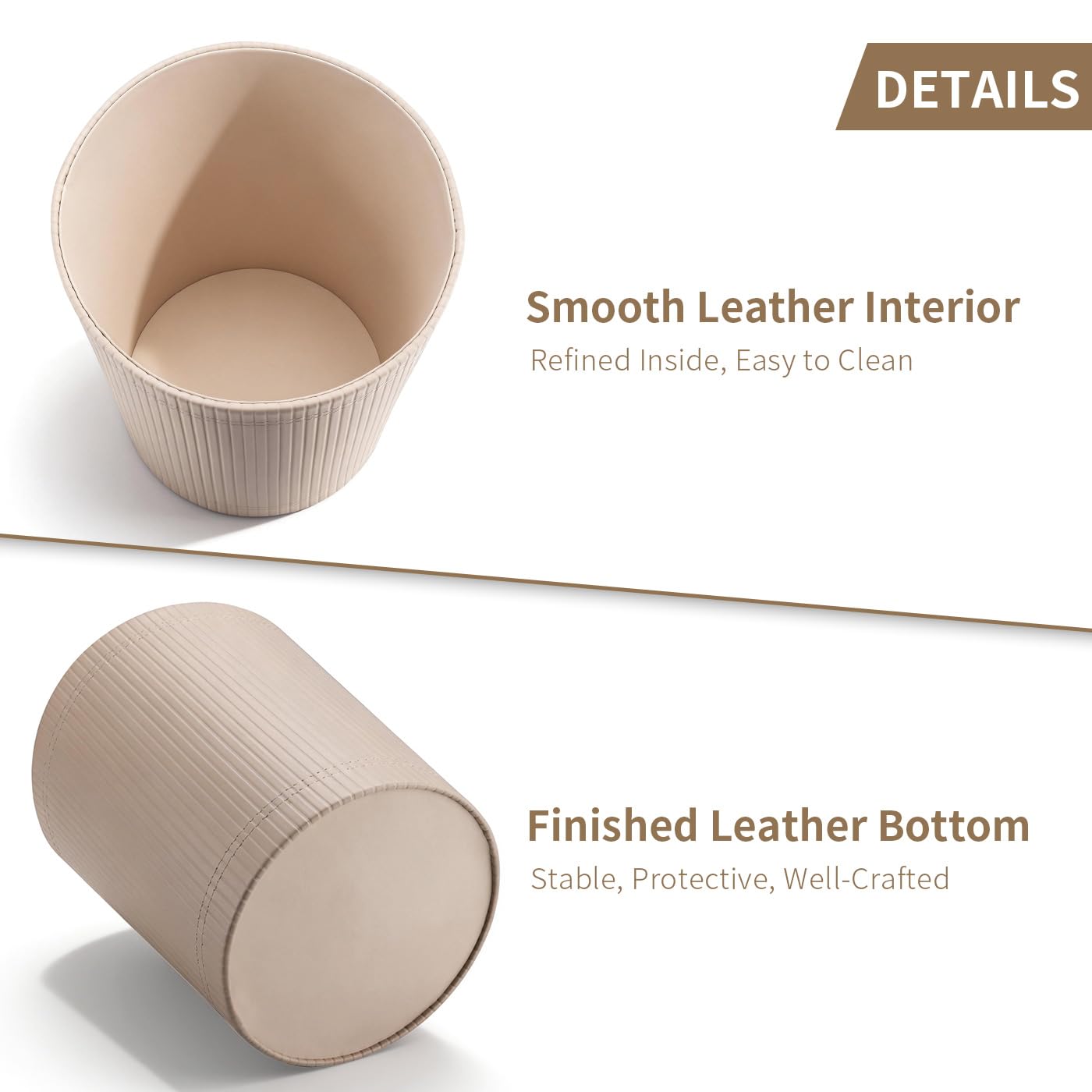 Pu Leather Trash Can