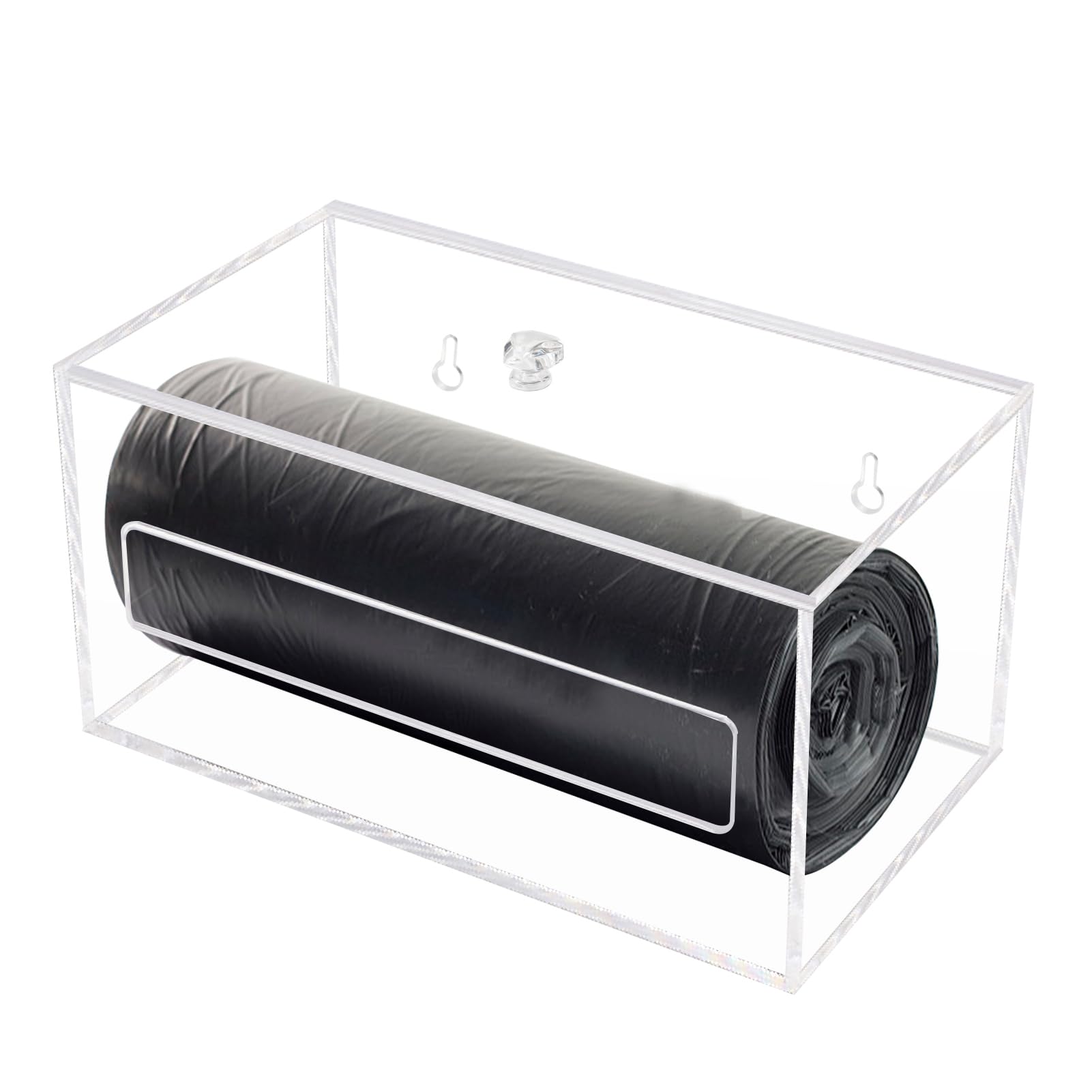 Trash Garbage Bag Roll Holder Dispenser Wall Mount Acrylic Storge Organizer