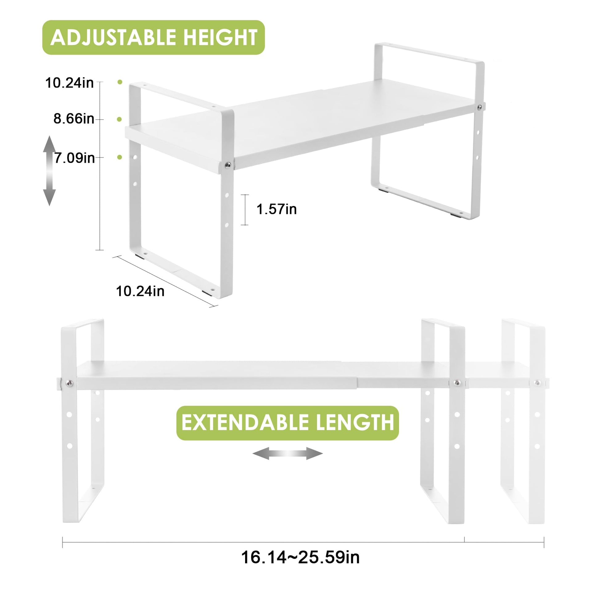 Expandable Cabinet Shelf Organizer Rack