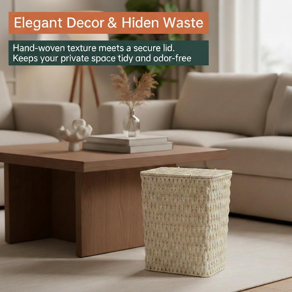 3 Gallon Paper Rope Bathroom Trash Can
